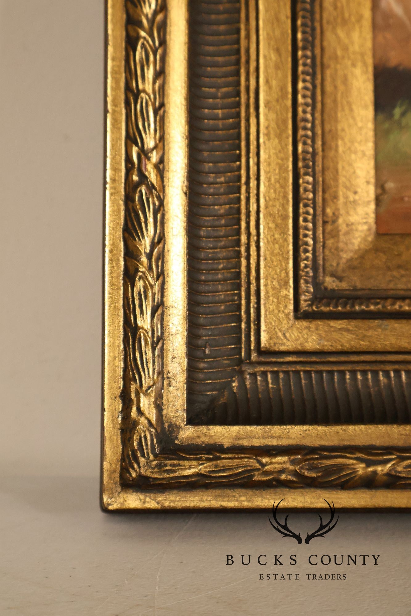 Continental Style Pair of Pastoral Landscape Paintings With Sheep