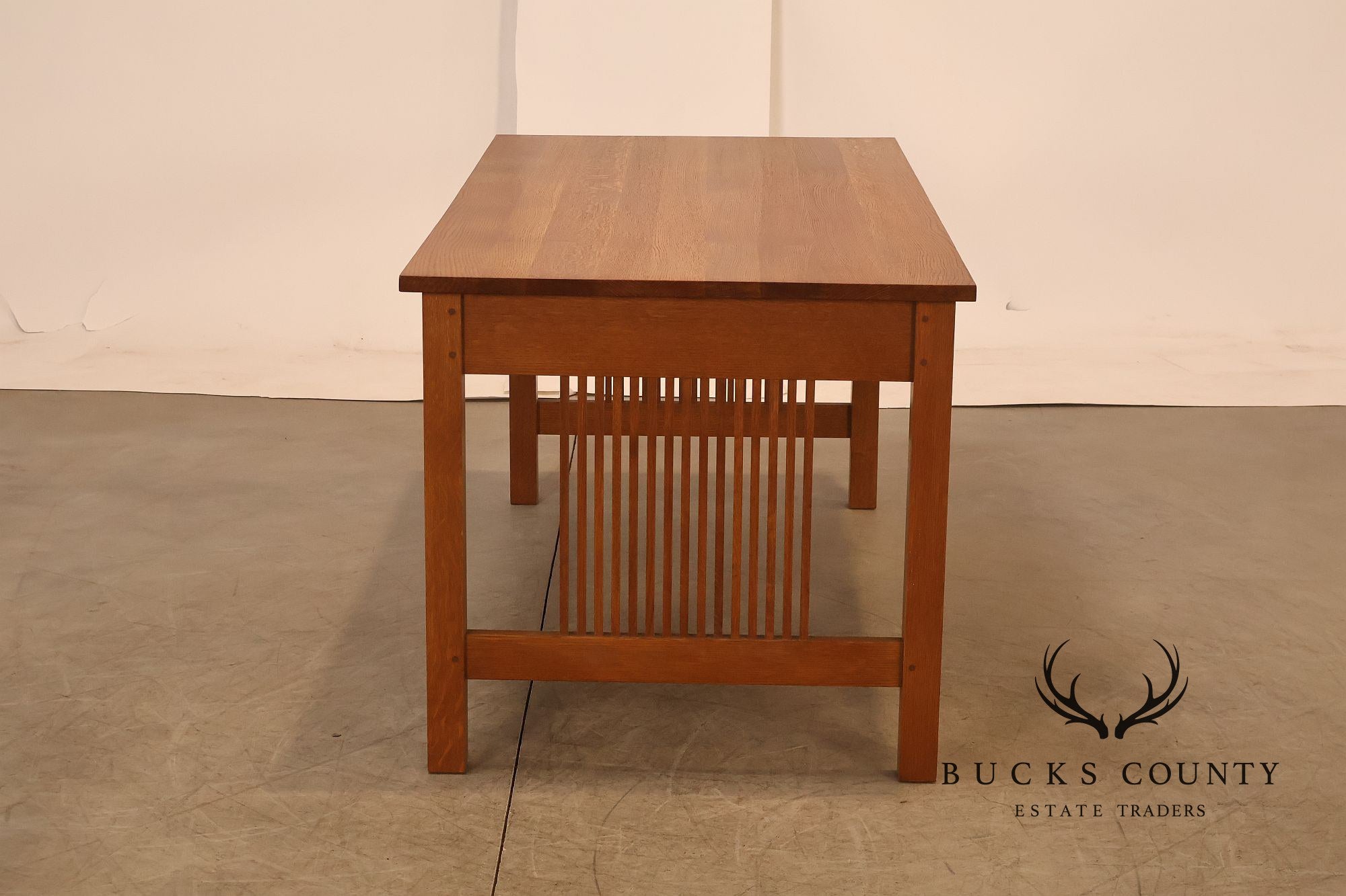 Stickley Mission Collection Oak Spindle Desk Library Table