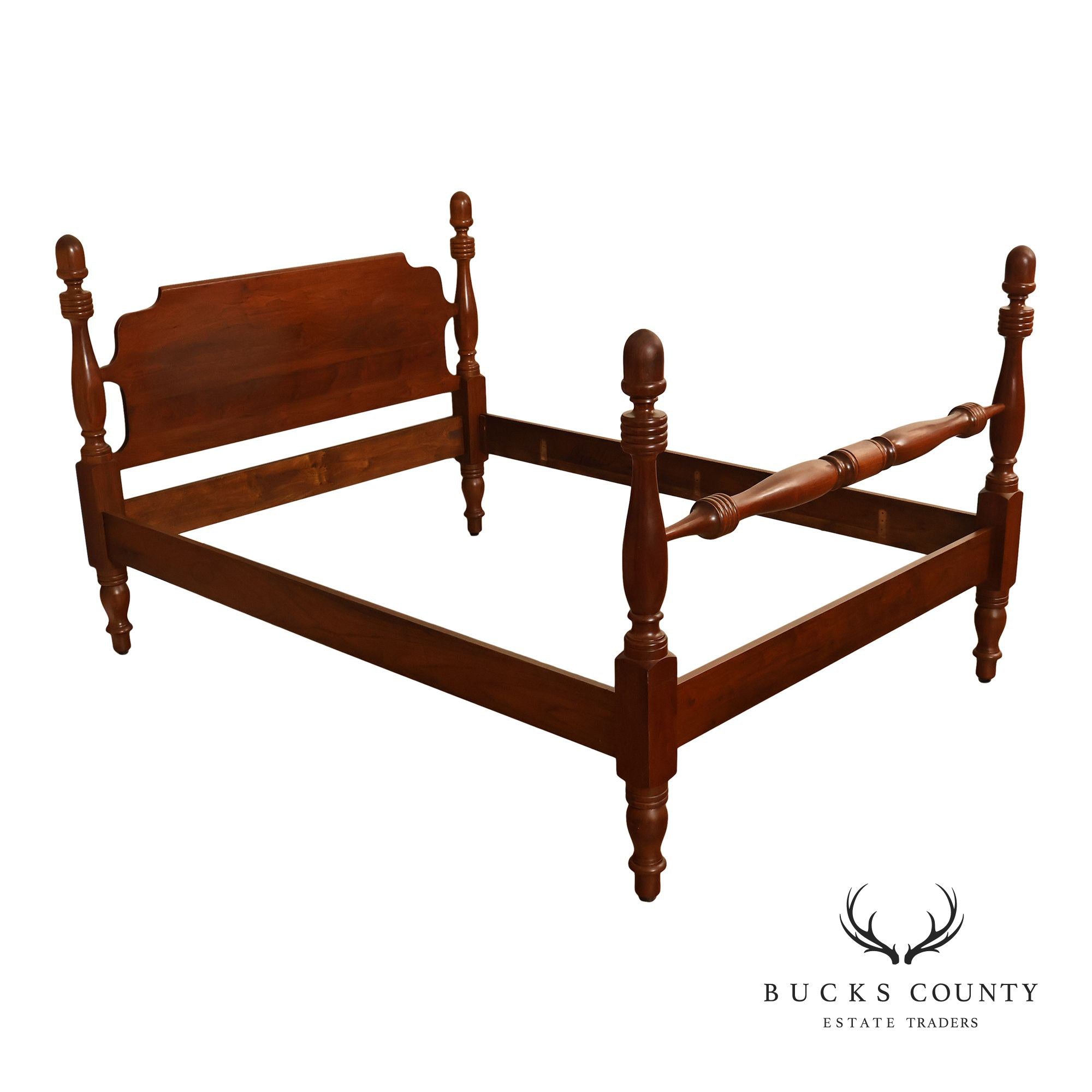 E.A. Clore & Sons Custom Walnut Queen Cannonball Bed
