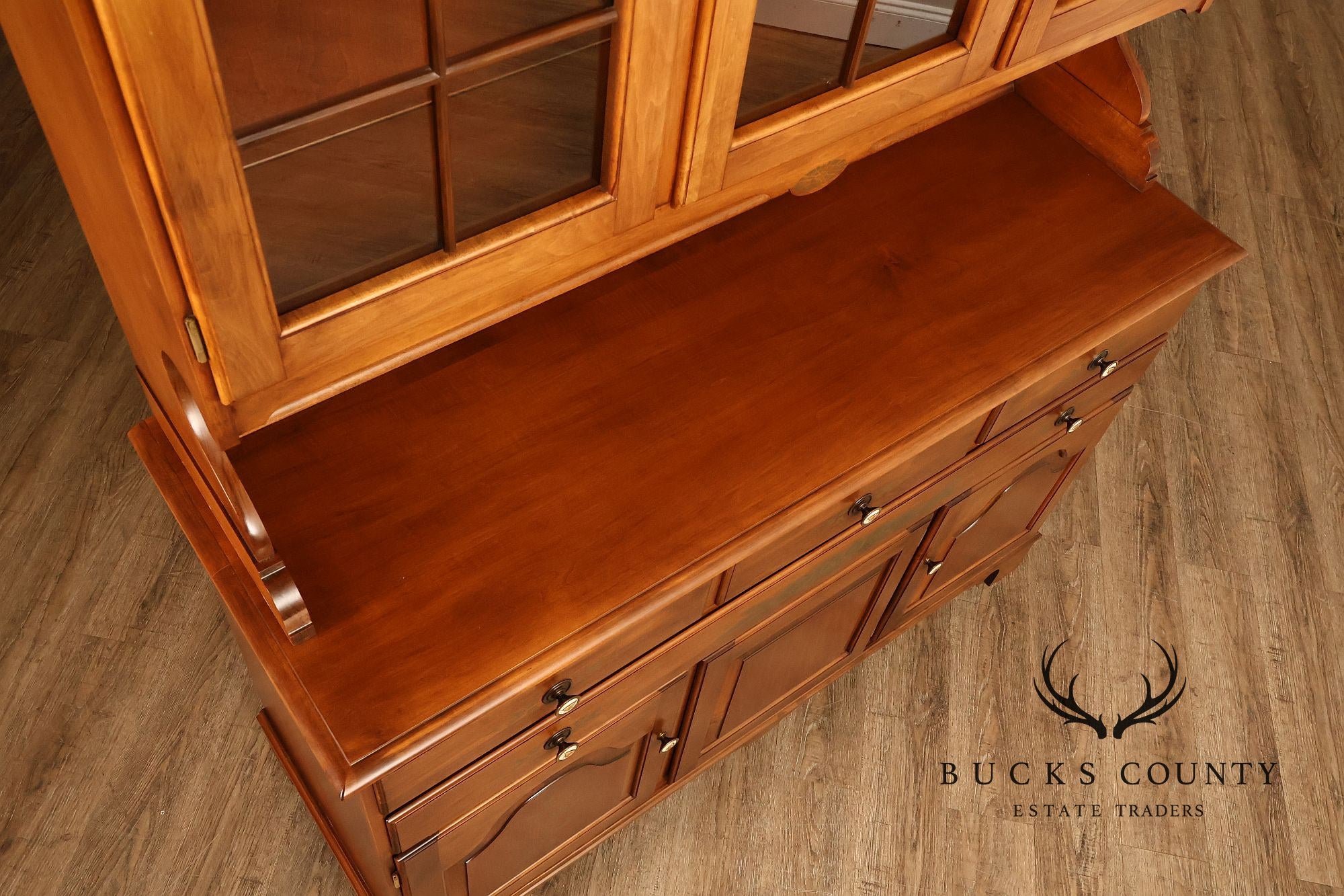 Hitchcock Two Piece Maple Step Back Hutch