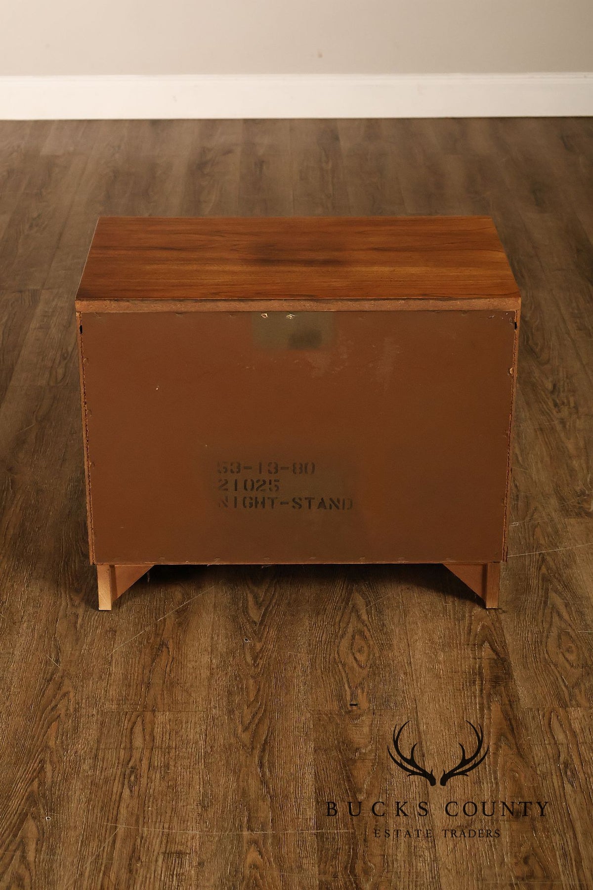 Stanley Campaign Style Pair of Walnut Bedside Chests