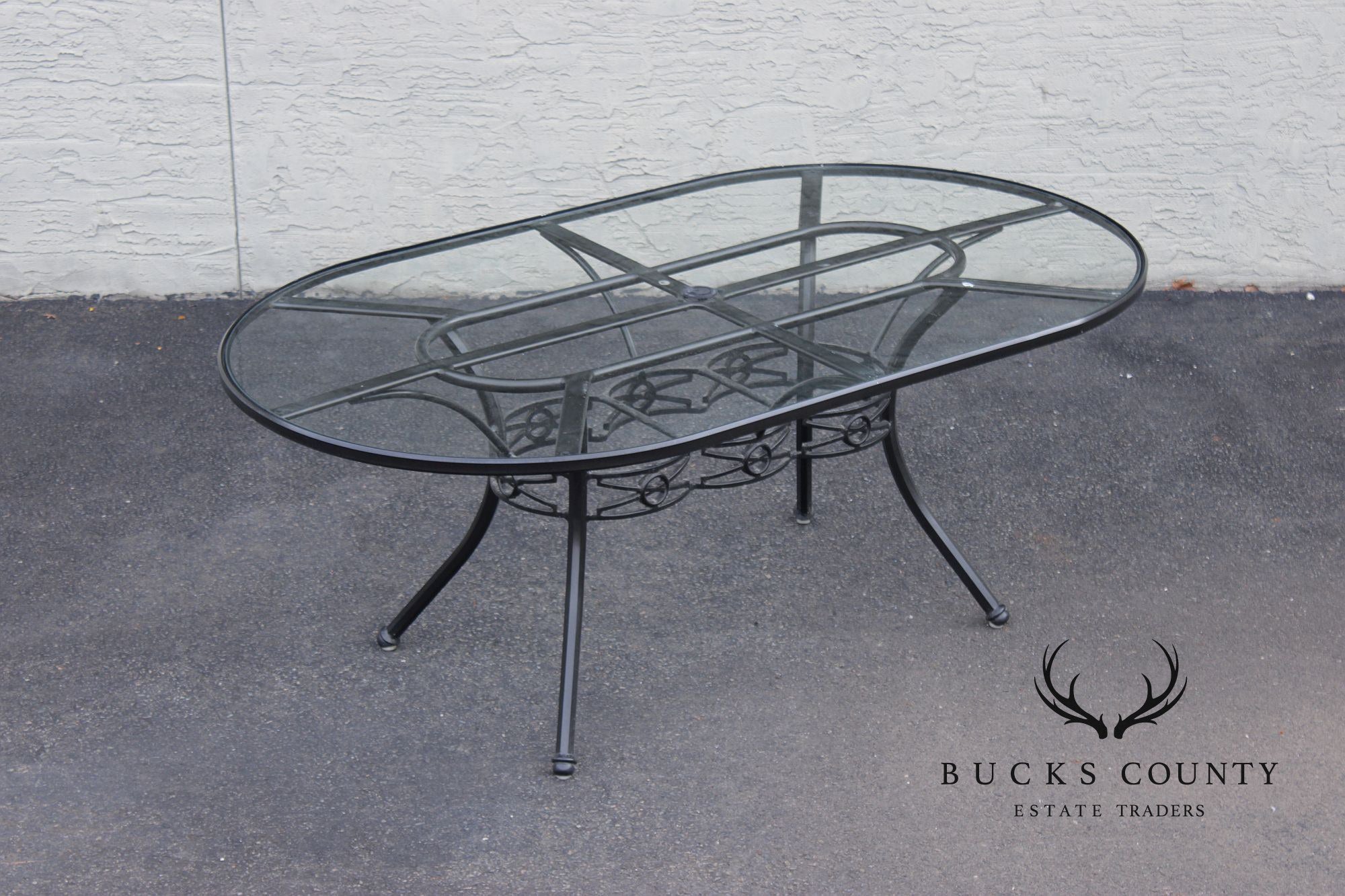 Woodard Delphi Collection Cast Aluminum Outdoor Patio Dining Table With Six Chairs Set