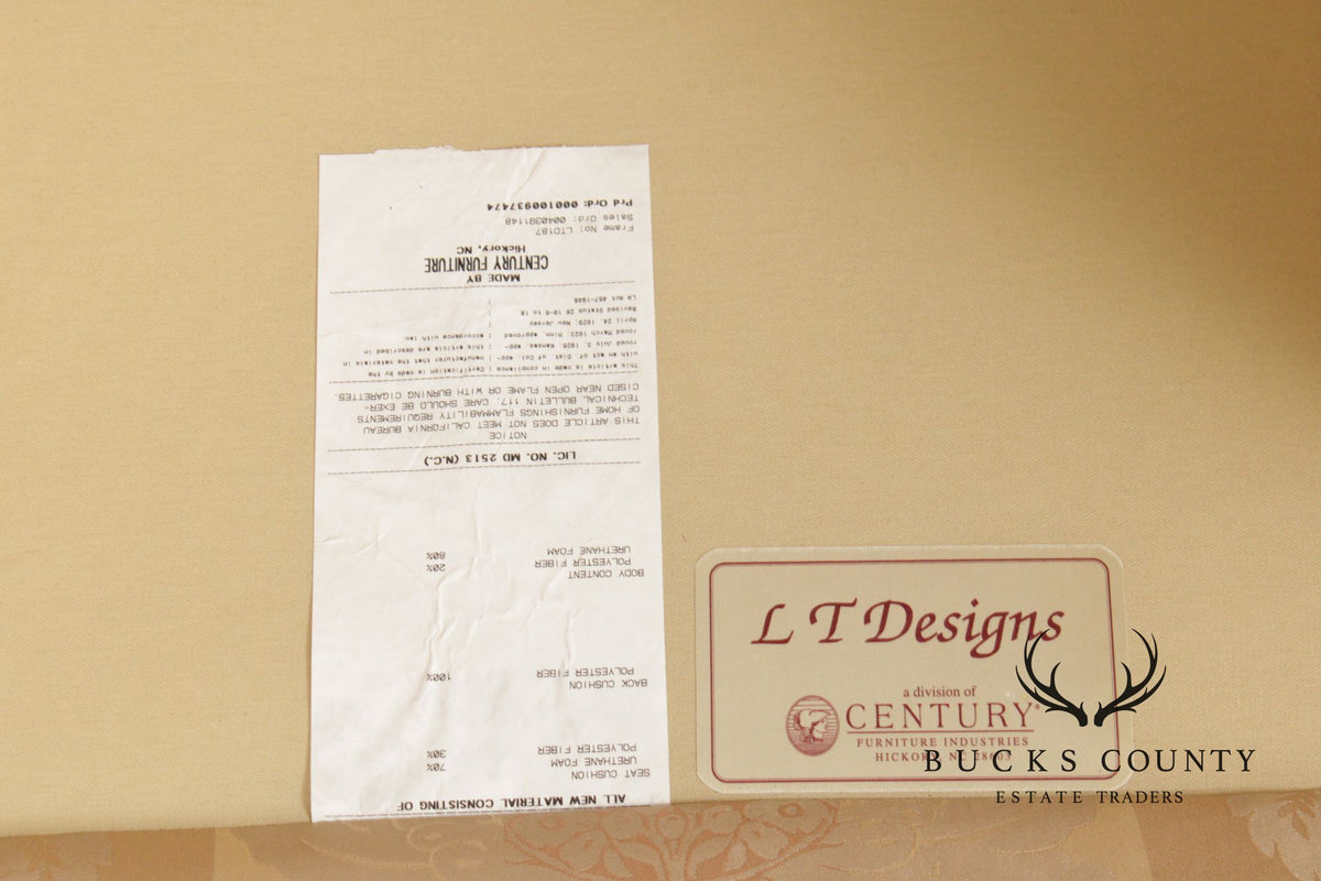 Pair Of Century Furniture L T Designs Damask Upholstered Lounge Chairs