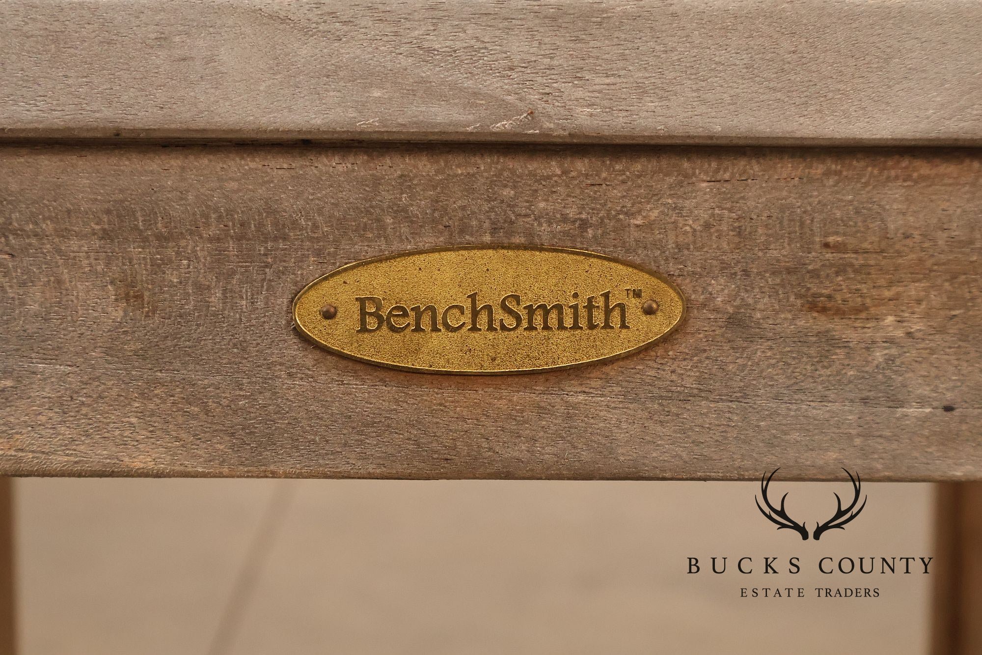 BenchSmith Set of Four 'Buckingham' Teak Outdoor Bar Stools
