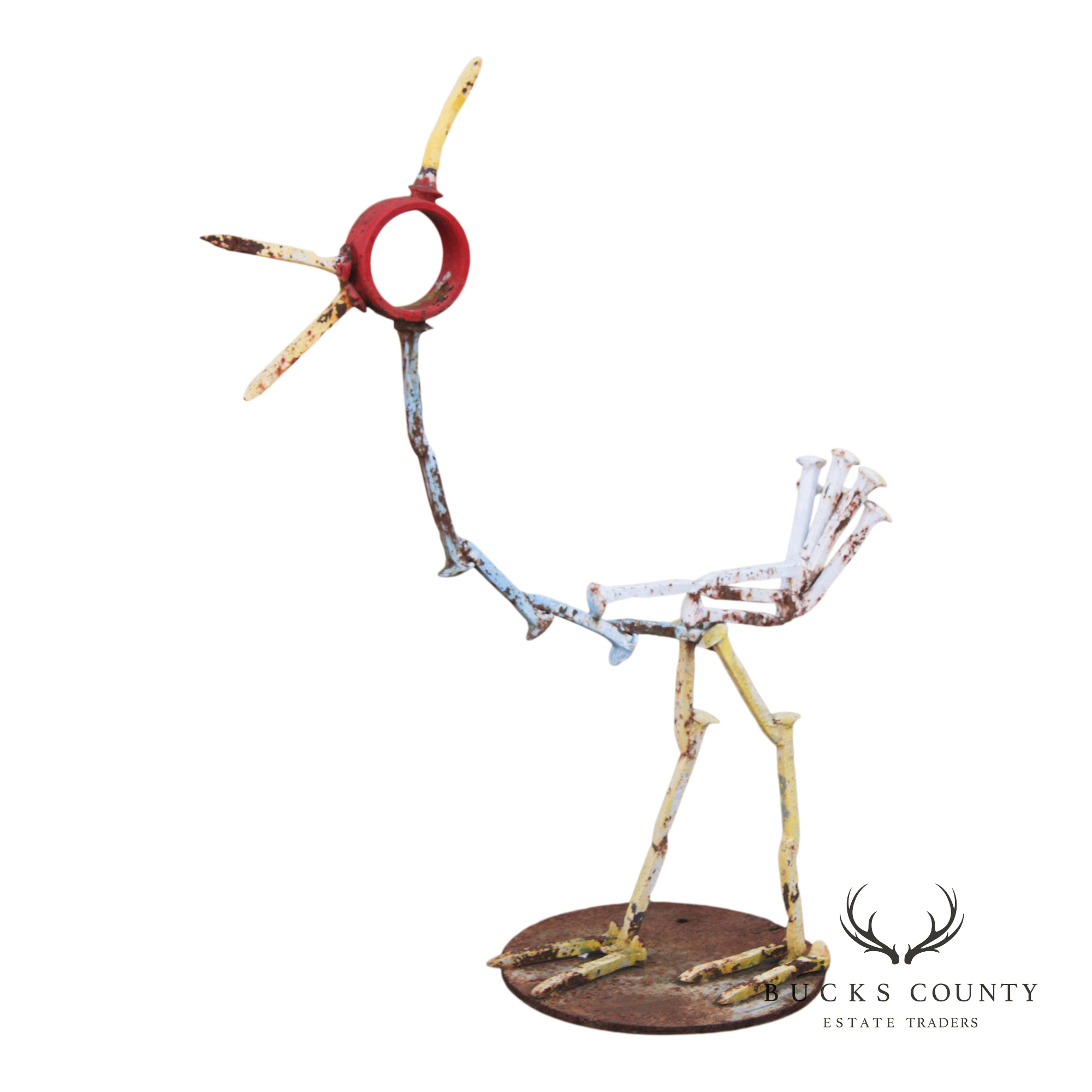 Industrial Metal Rooster Sculpture Garden Statue