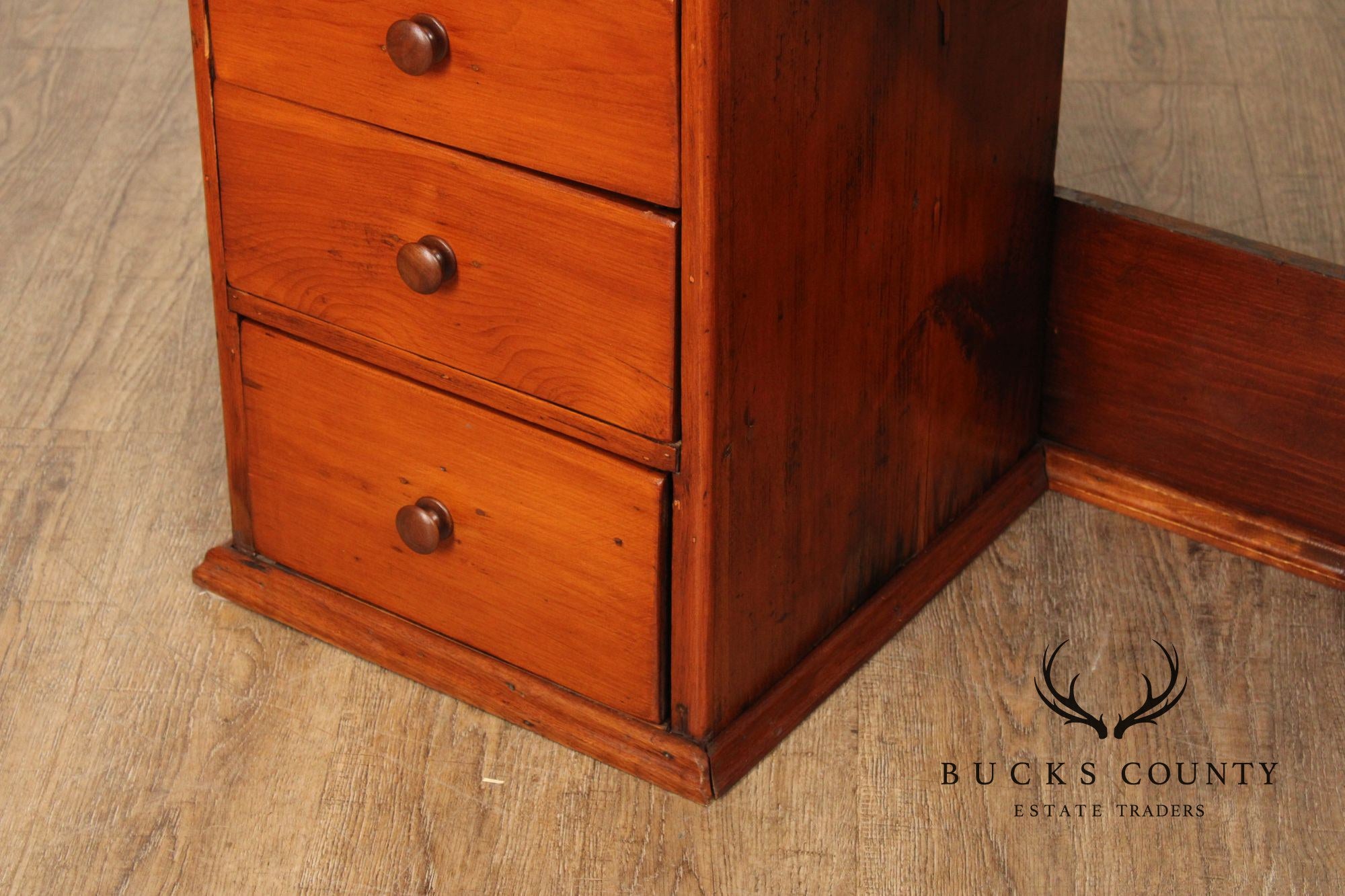 Antique Early 20th Century American Watchmaker’s Workbench With Multi Drawer Storage