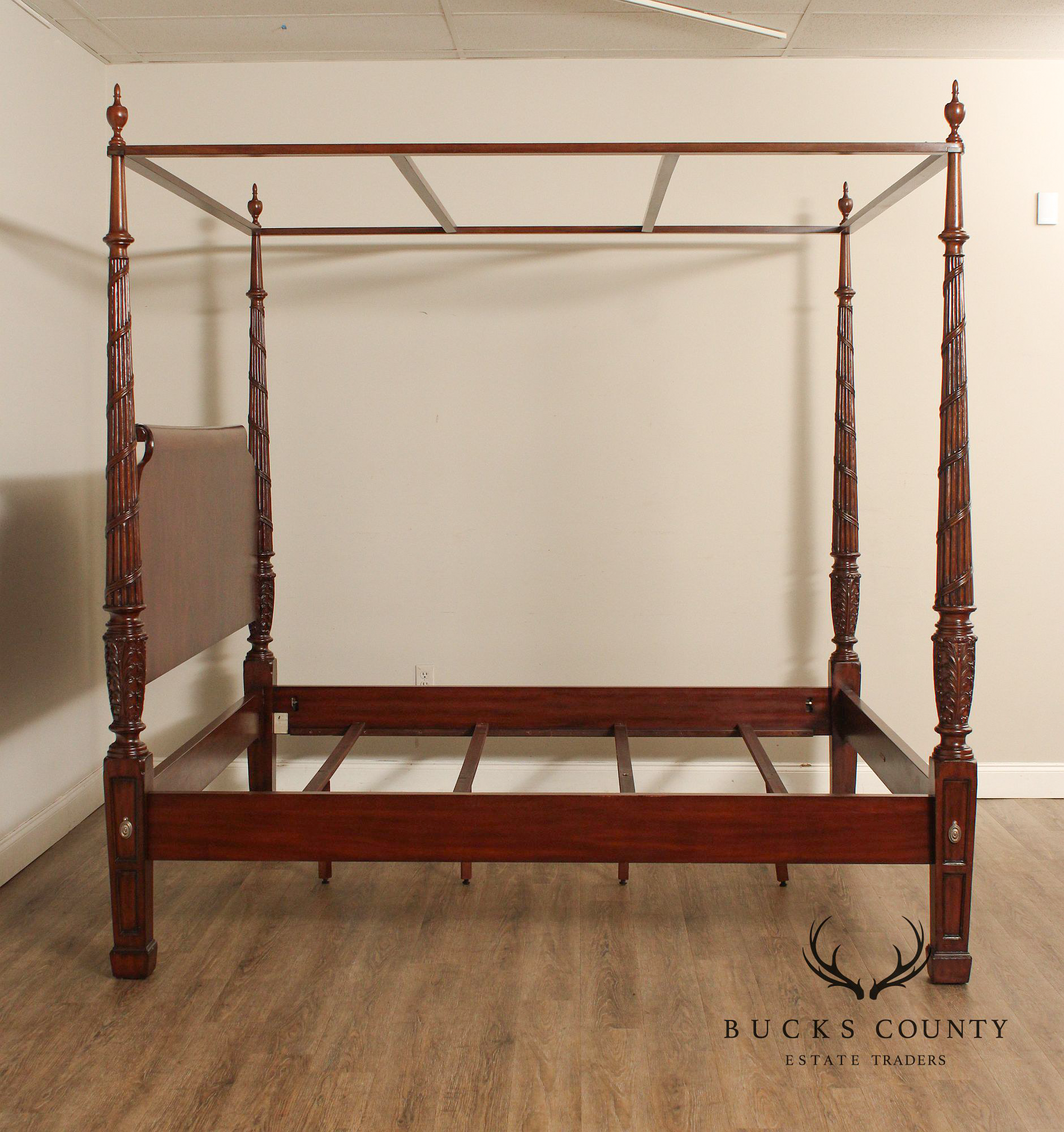 Ethan Allen Federal Style Mahogany King Poster Canopy Bed