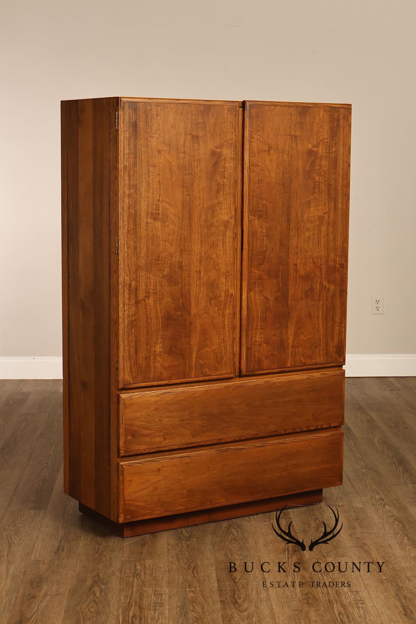 Lane Mid Century Modern Walnut Gentleman's Chest Armoire