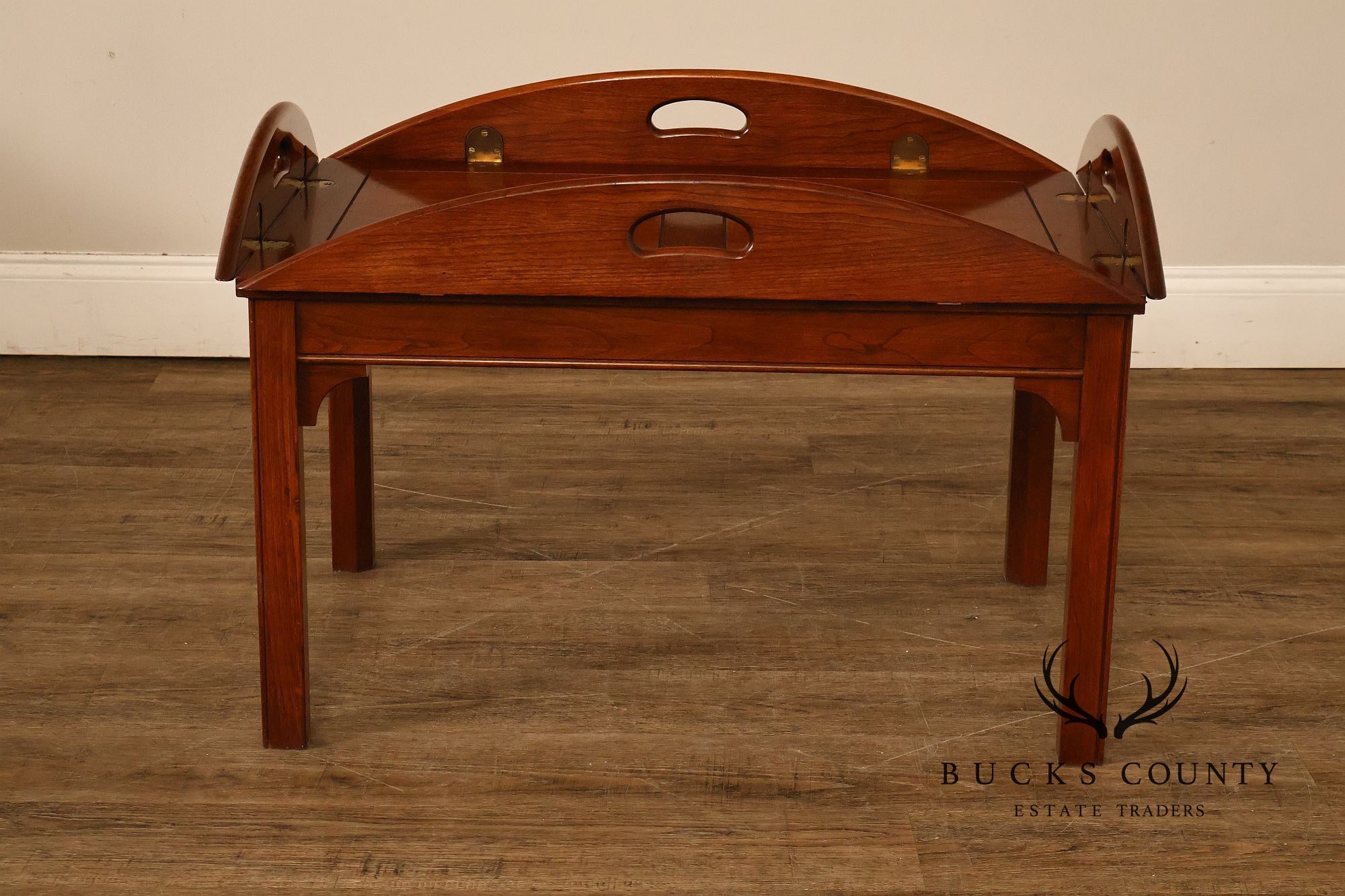 Chippendale Style Cherry Butler's Tray Coffee Table