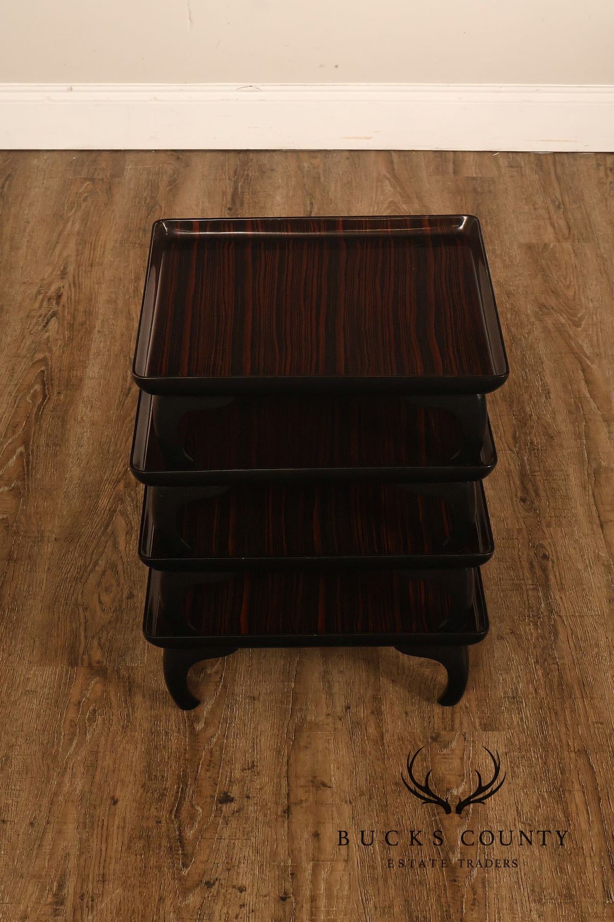 Ming Style Tiered Macassar Ebony Stacking Side Tables