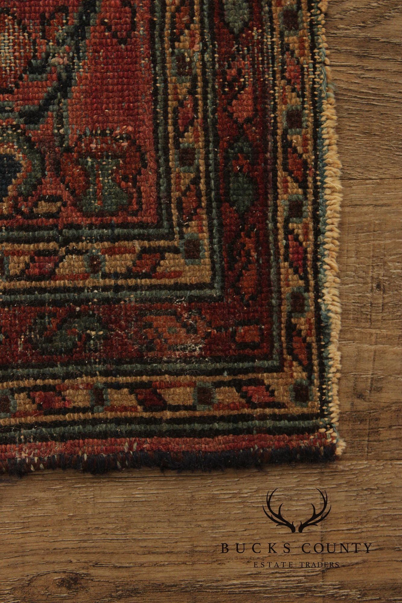 Persian Mahal Style Distressed Wool Scatter Rug