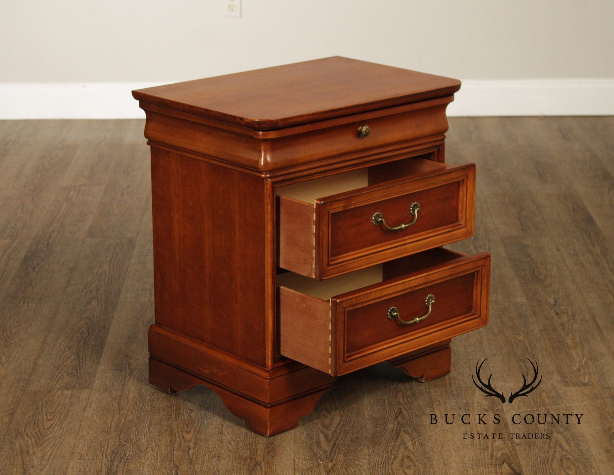 Lexington 'Chez Michelle' Pair Of Cherry Louis Philippe Style Three-Drawer Nightstands