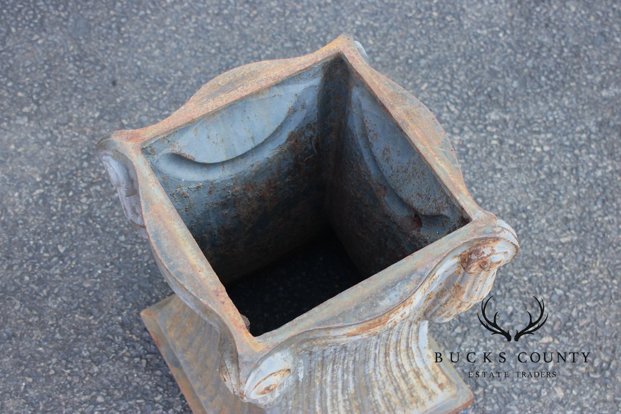 Vintage Pair of Cast Iron Garden Pedestals