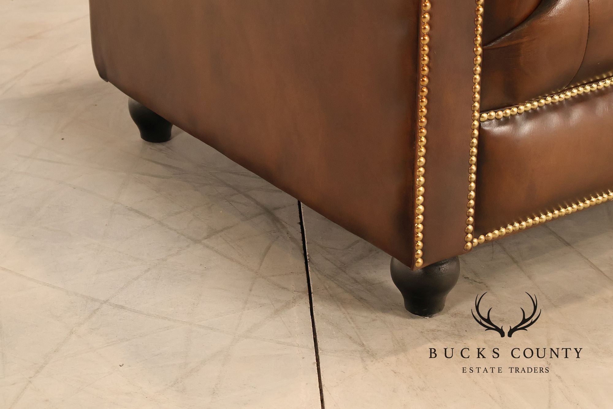 Chesterfield Style Brown Tufted Leather Club Chair