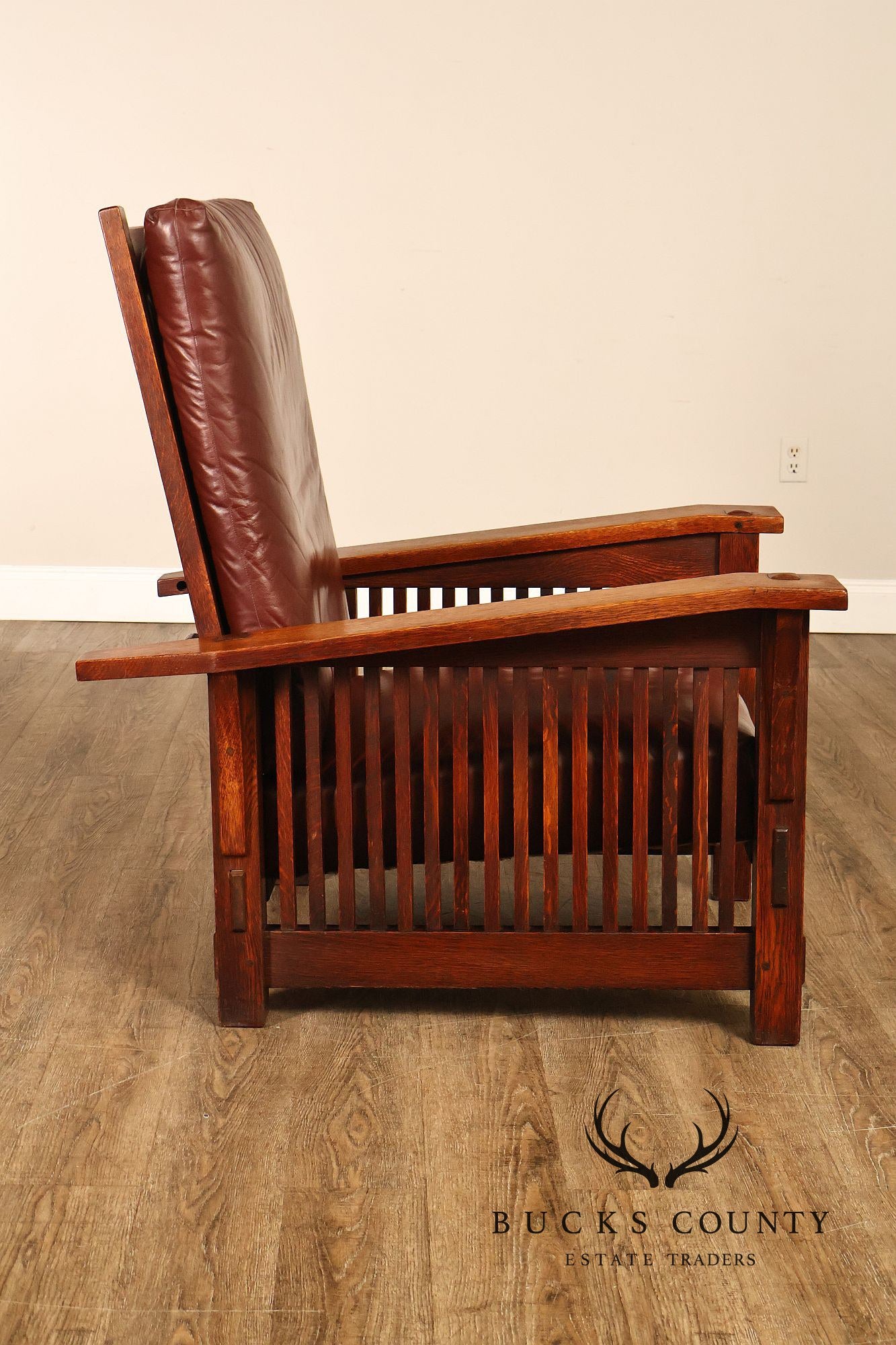Antique Gustav Stickley No. 369 Mission Oak Reclining Morris Chair
