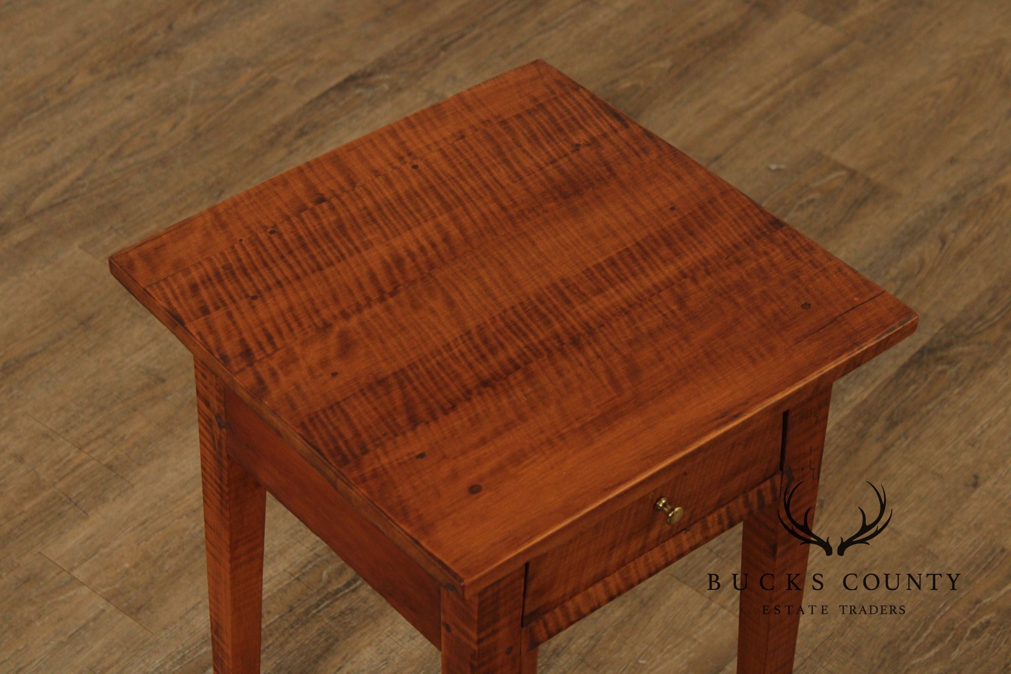 Antique American Federal Period Tiger Maple End Table