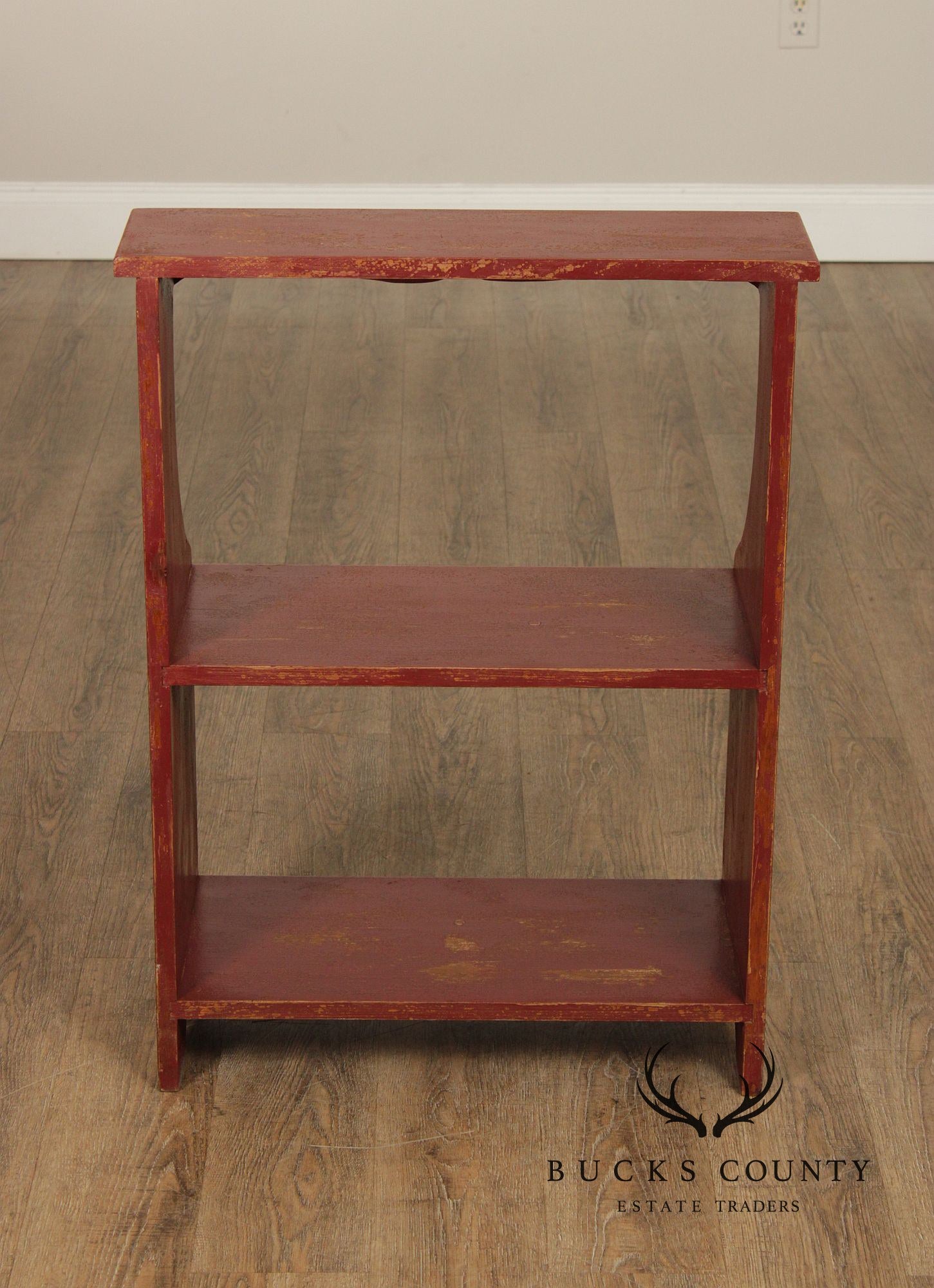 Primitive Painted Three-Tier Display Shelf
