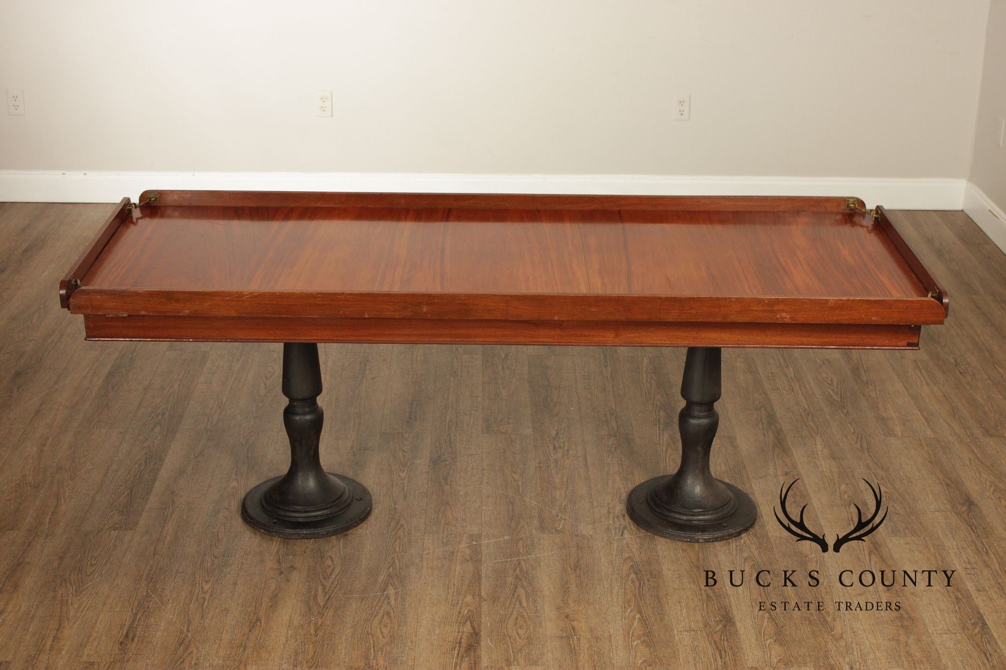 Antique Ship’s Table With Set Of Six Ship Chairs