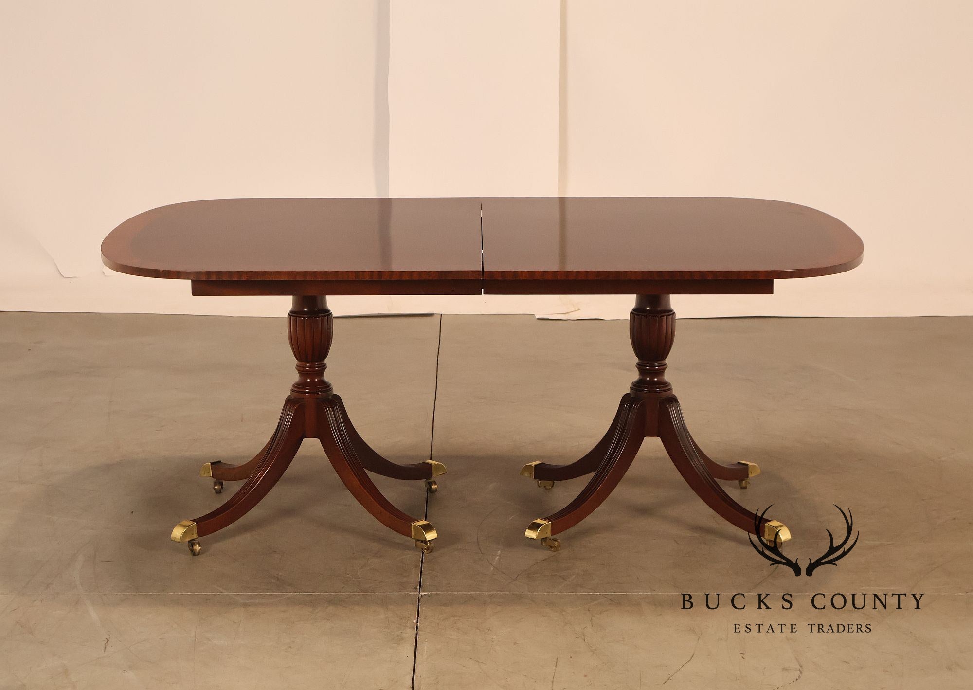 Councill Craftsmen Double Pedestal Mahogany Dining Table