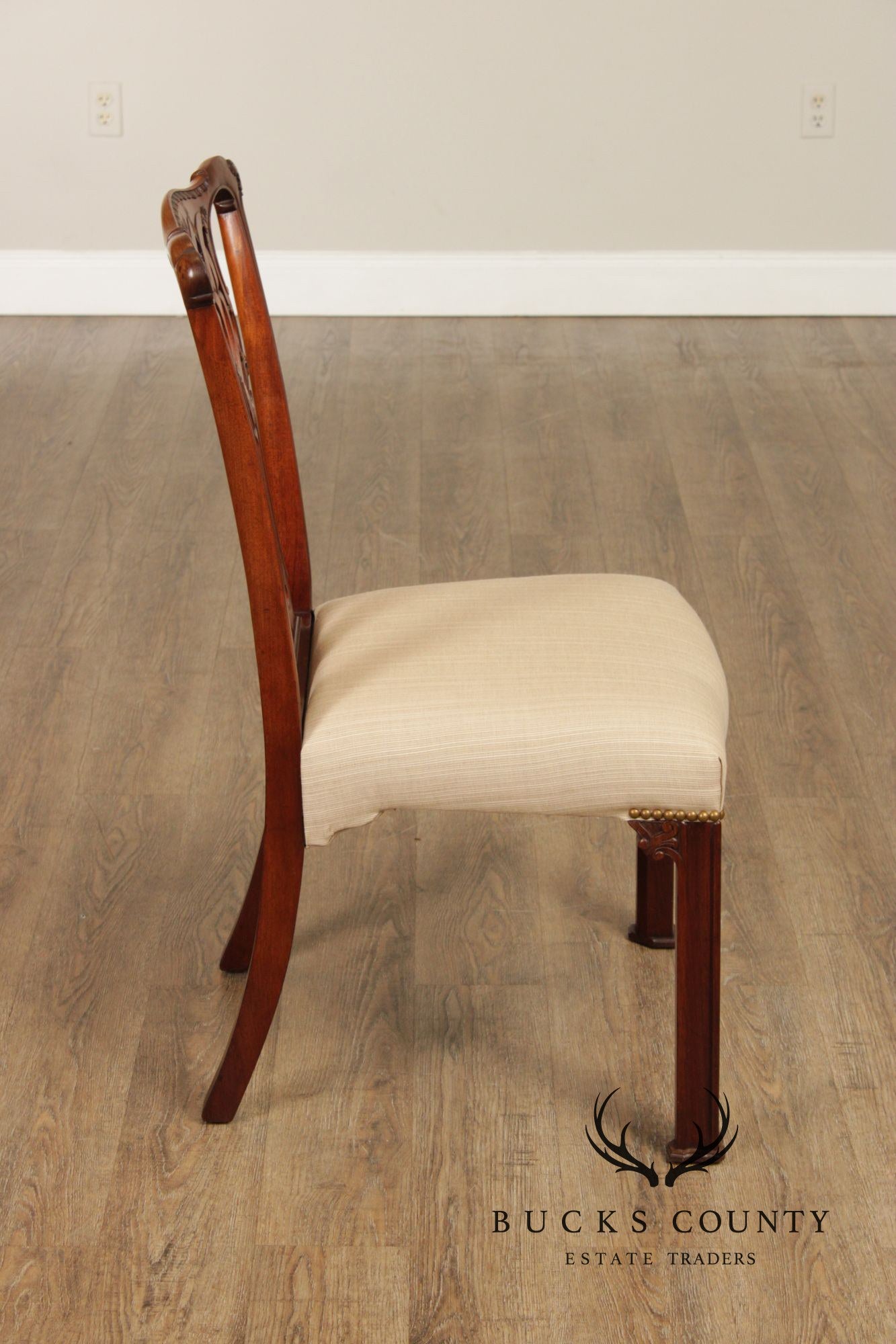 Baker Furniture Chippendale Style Set of Five Mahogany Dining Chairs