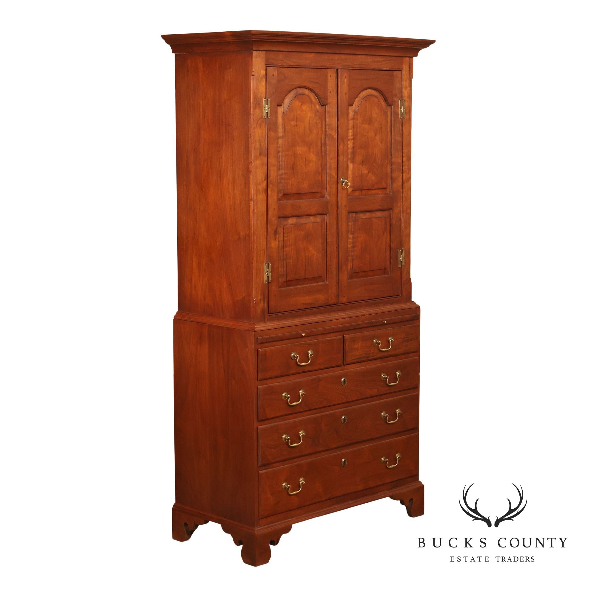 David T. Harring Chippendale Style Walnut Two Piece Jackson Press
