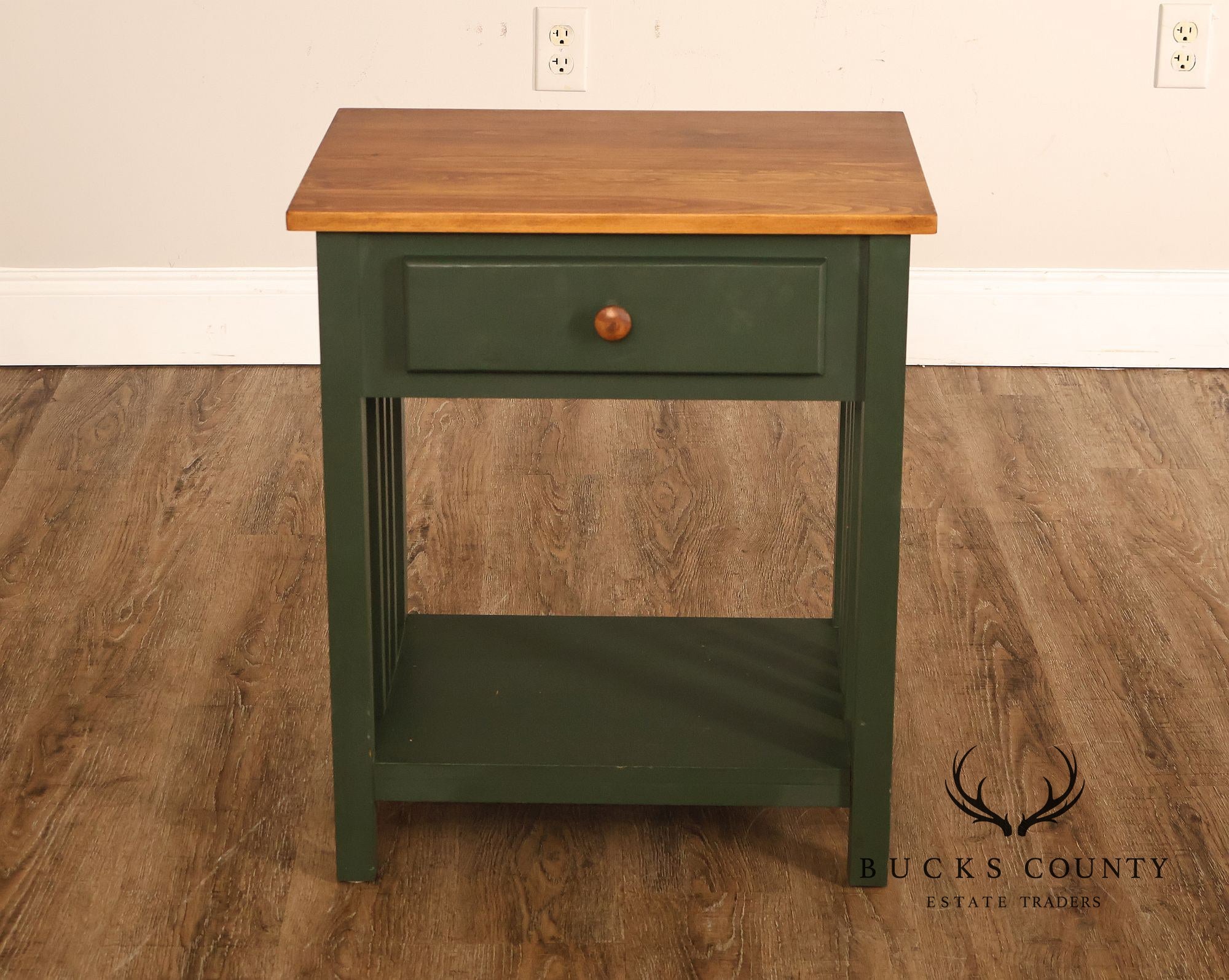 Mission Style Painted Spindle Nightstand