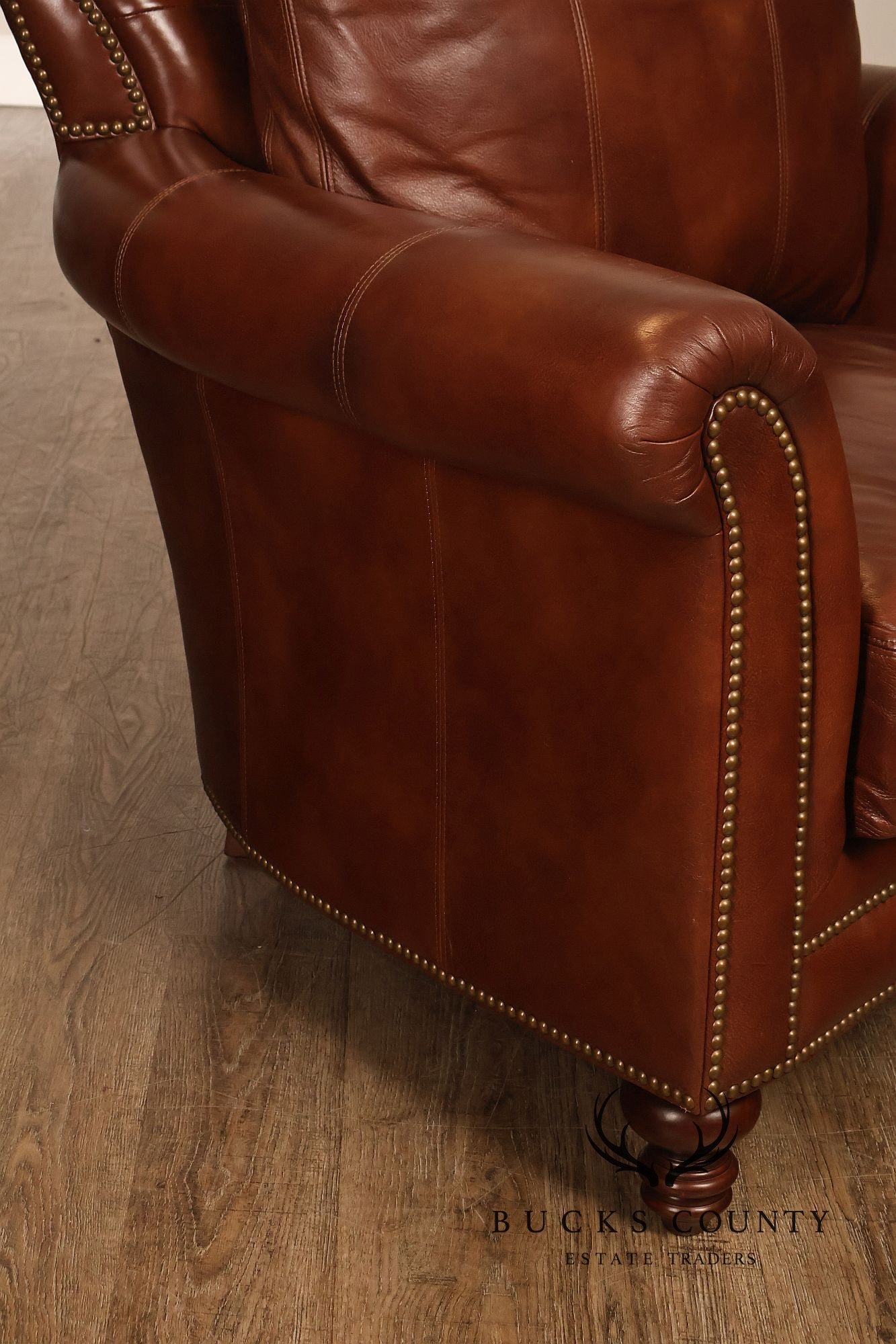 Bradington Young Traditional Style Leather Stationary Chair