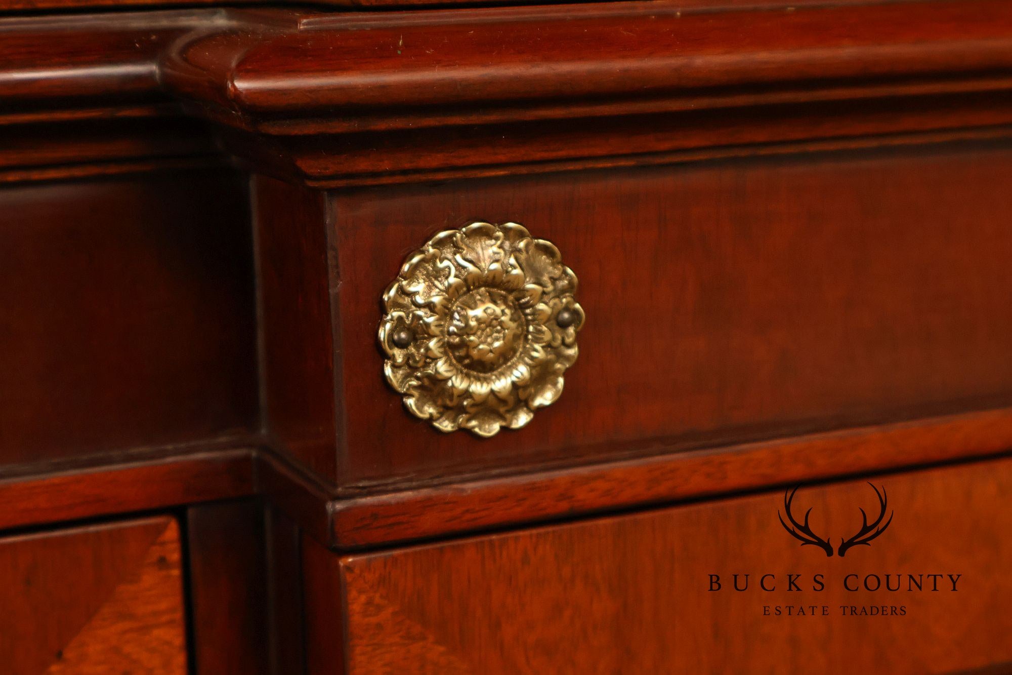 Kindel Neoclassical Style Mahogany Breakfront China Cabinet
