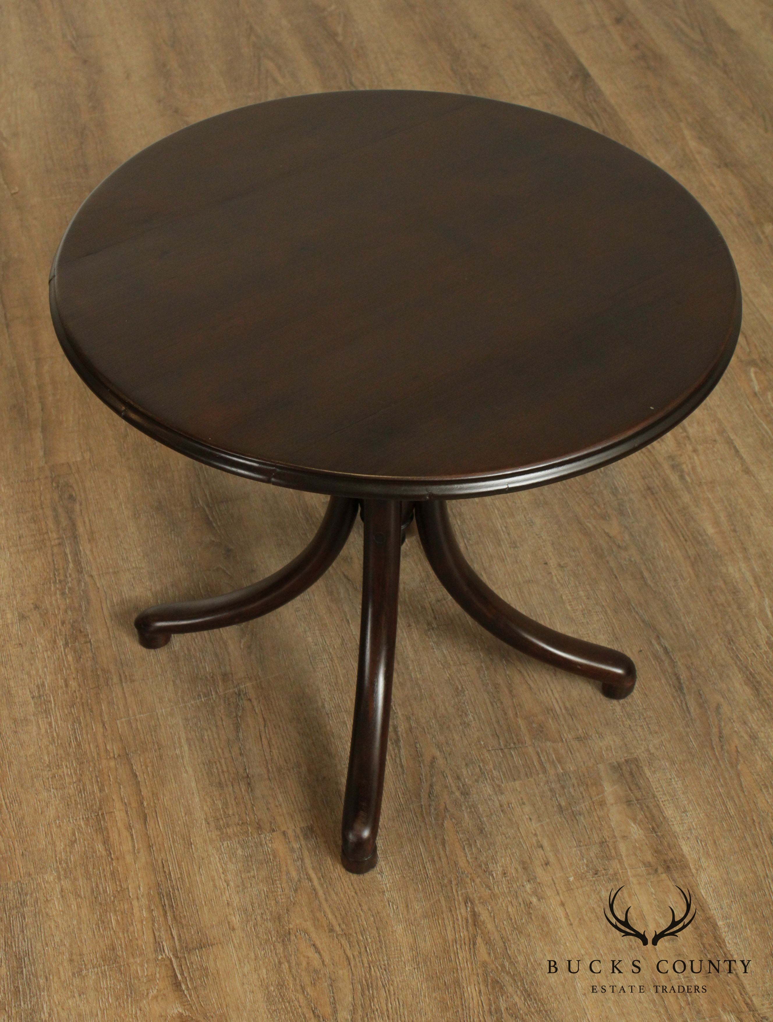 Thonet Round Bentwood Base Antique Side Table