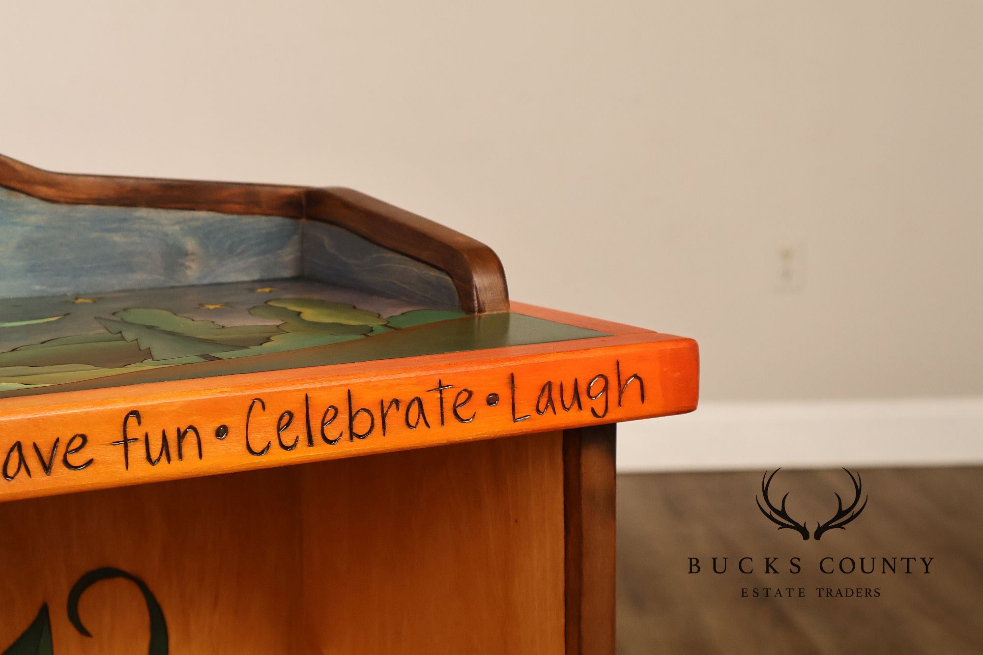 Sticks Artisan Hand Painted Open Bookcase