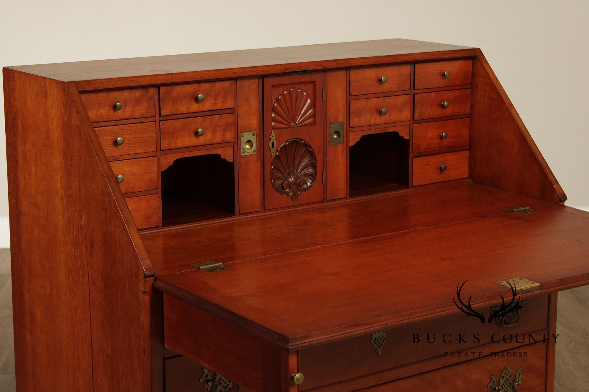 Antique Hepplewhite Style Cherry Slant Front Desk