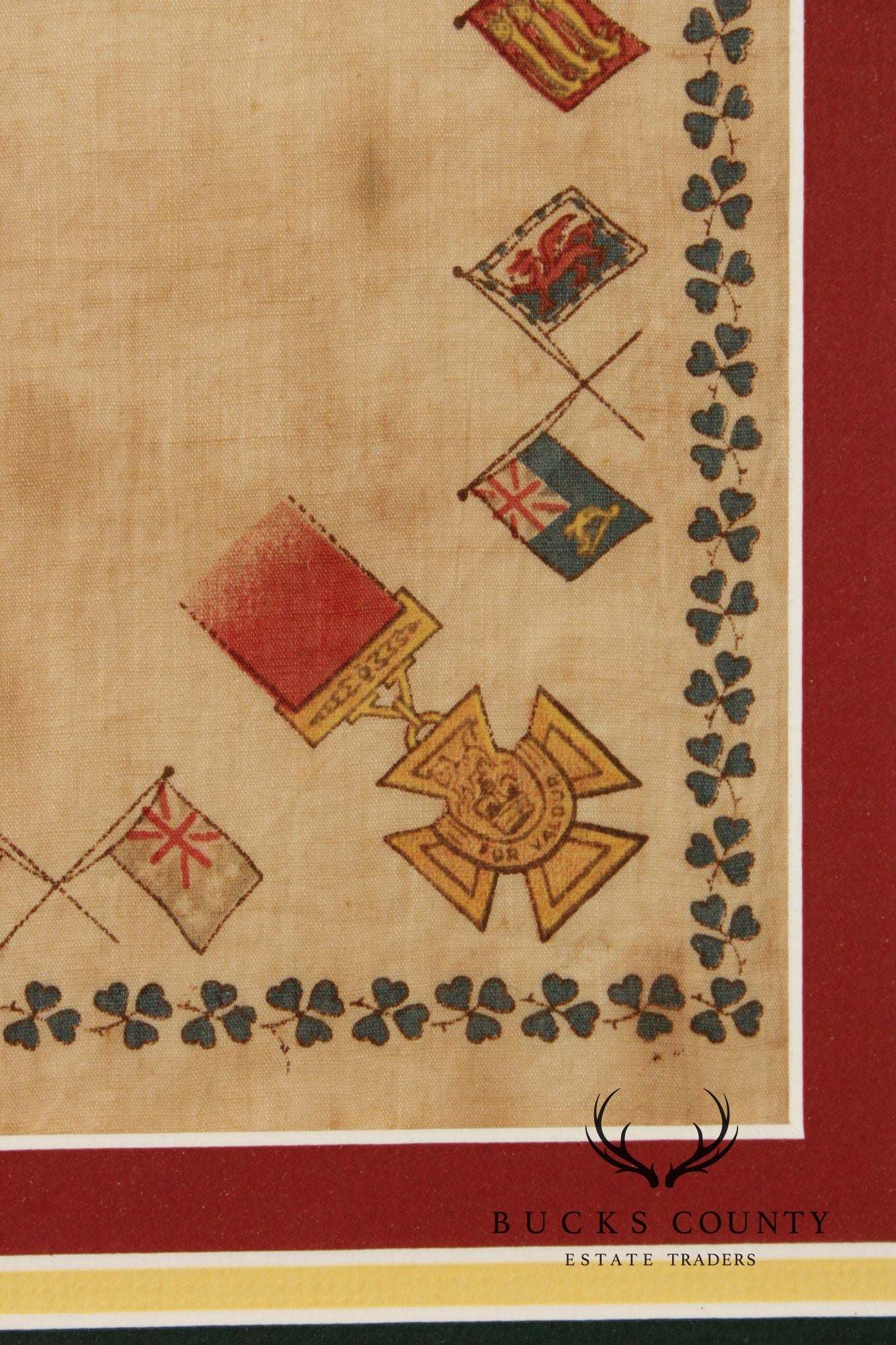 World War I Era Framed Handkerchief