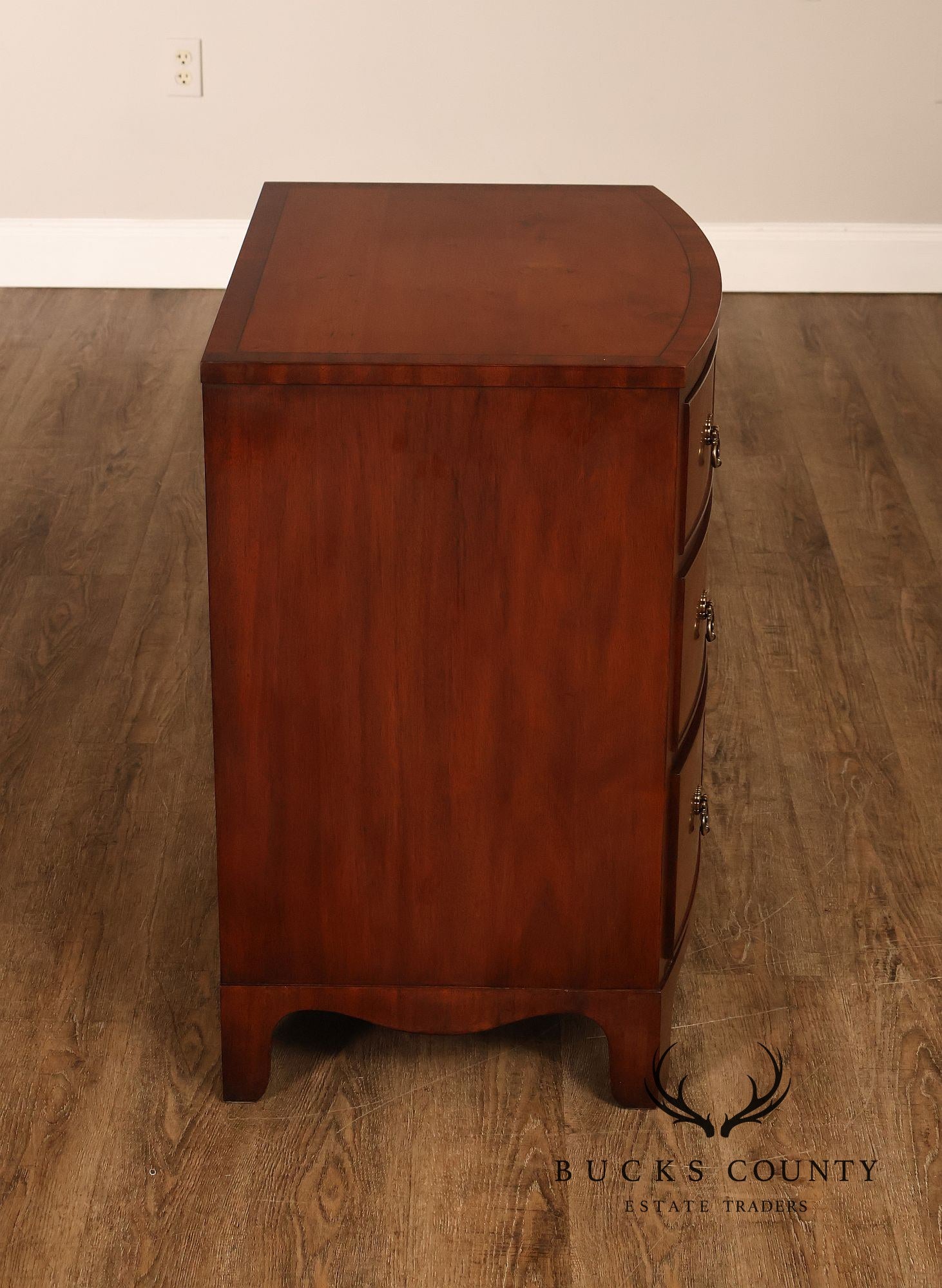 Henkel Harris Mahogany And Yew Wood Bow Front Chest Of Drawers