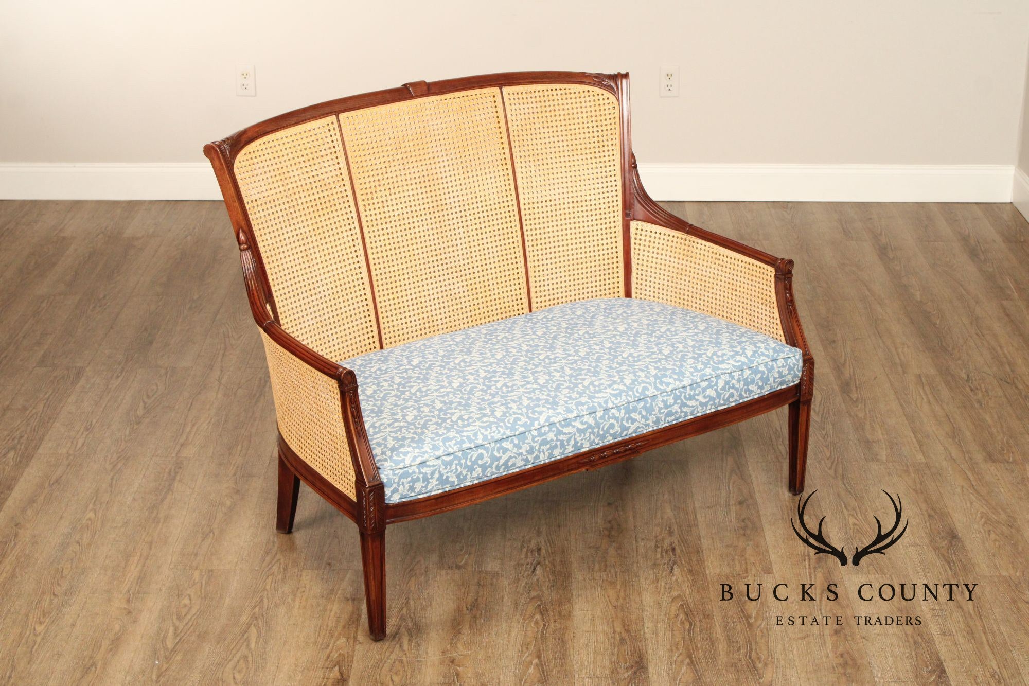 Regency Style Caned Settee
