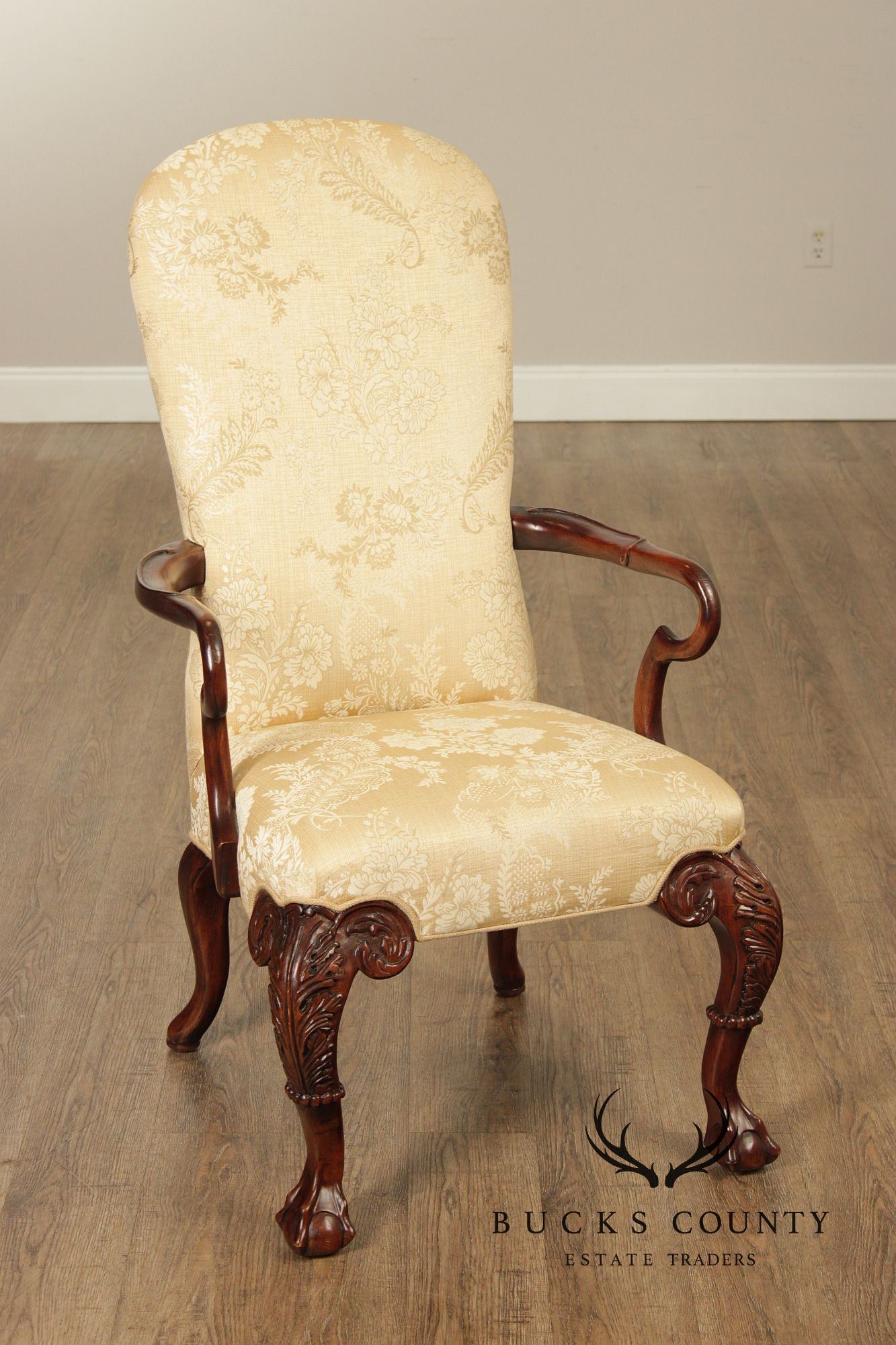 Century Furniture Georgian Style Pair of Mahogany Armchairs