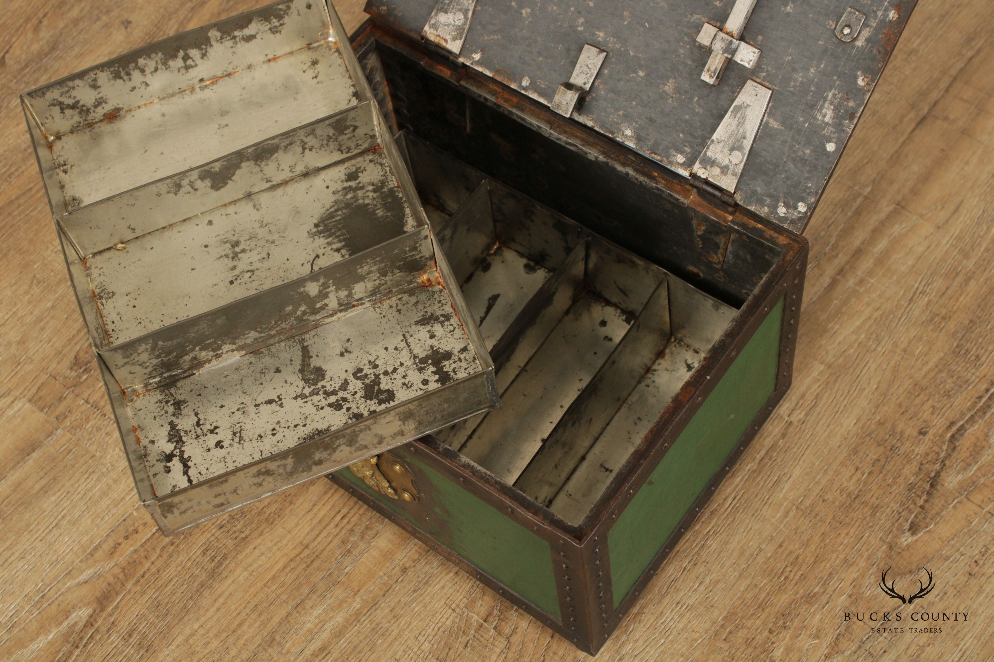 Antique F.I.G. Cordes Shopkeeper's Cast Iron Cash Chest or Strong Box