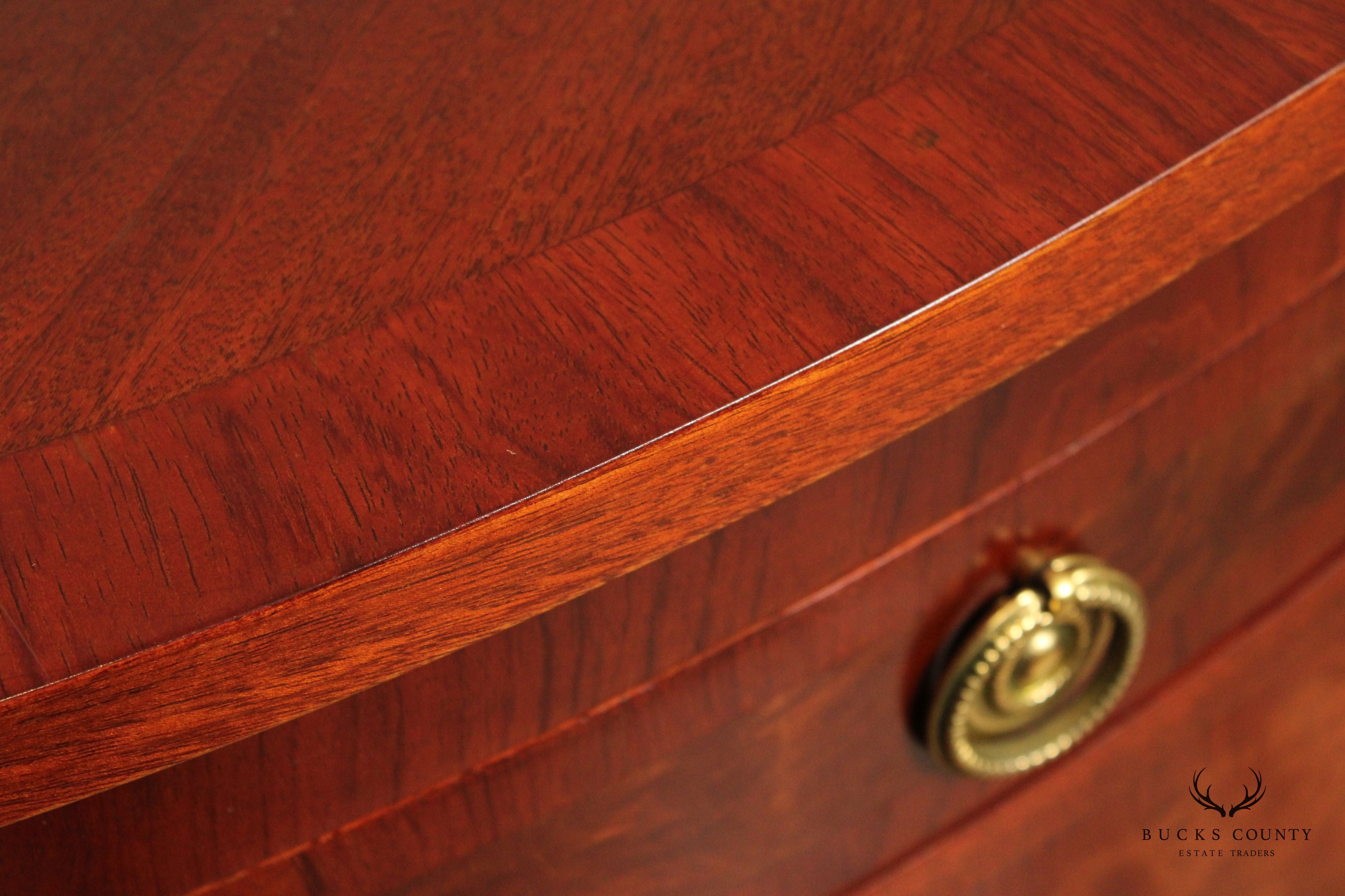 Hepplewhite Style Banded Mahogany Demilune Sideboard