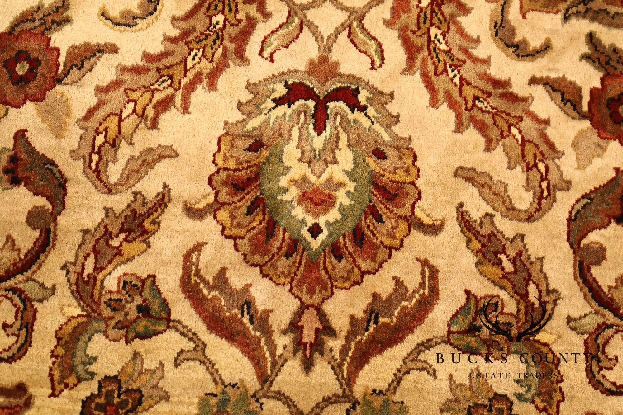 Persian Style Floral Wool Area Rug 12 inch x 15 inch 10 inch