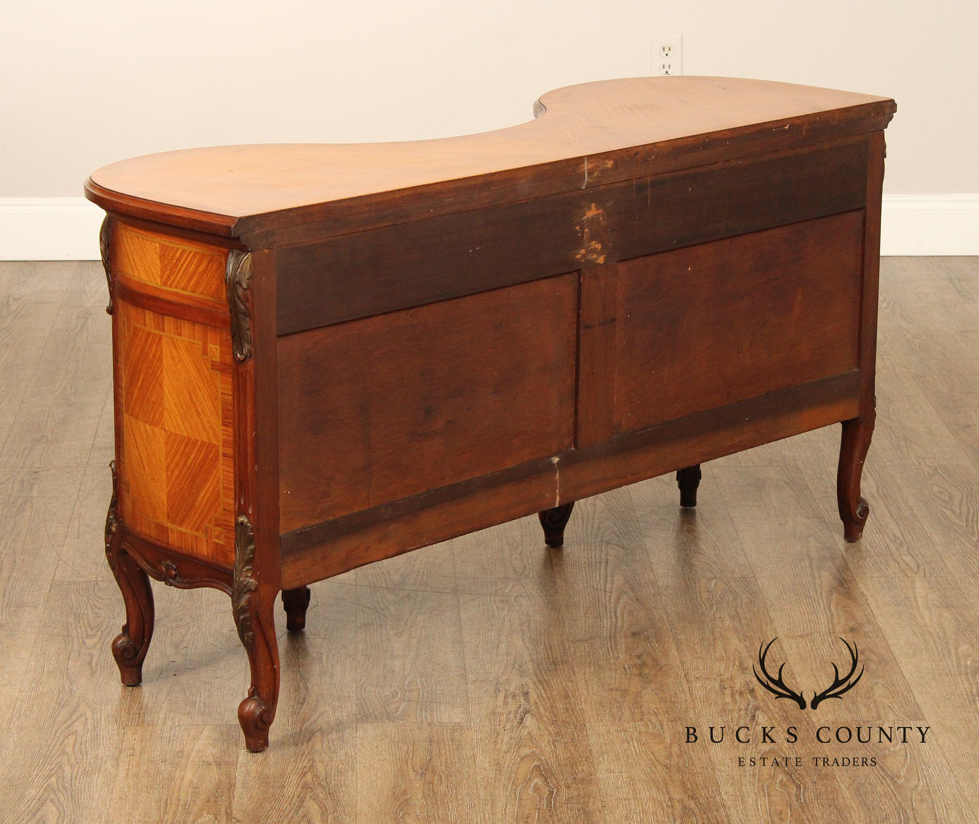 1930's French Louis XV Style Inlaid Satinwood Vanity