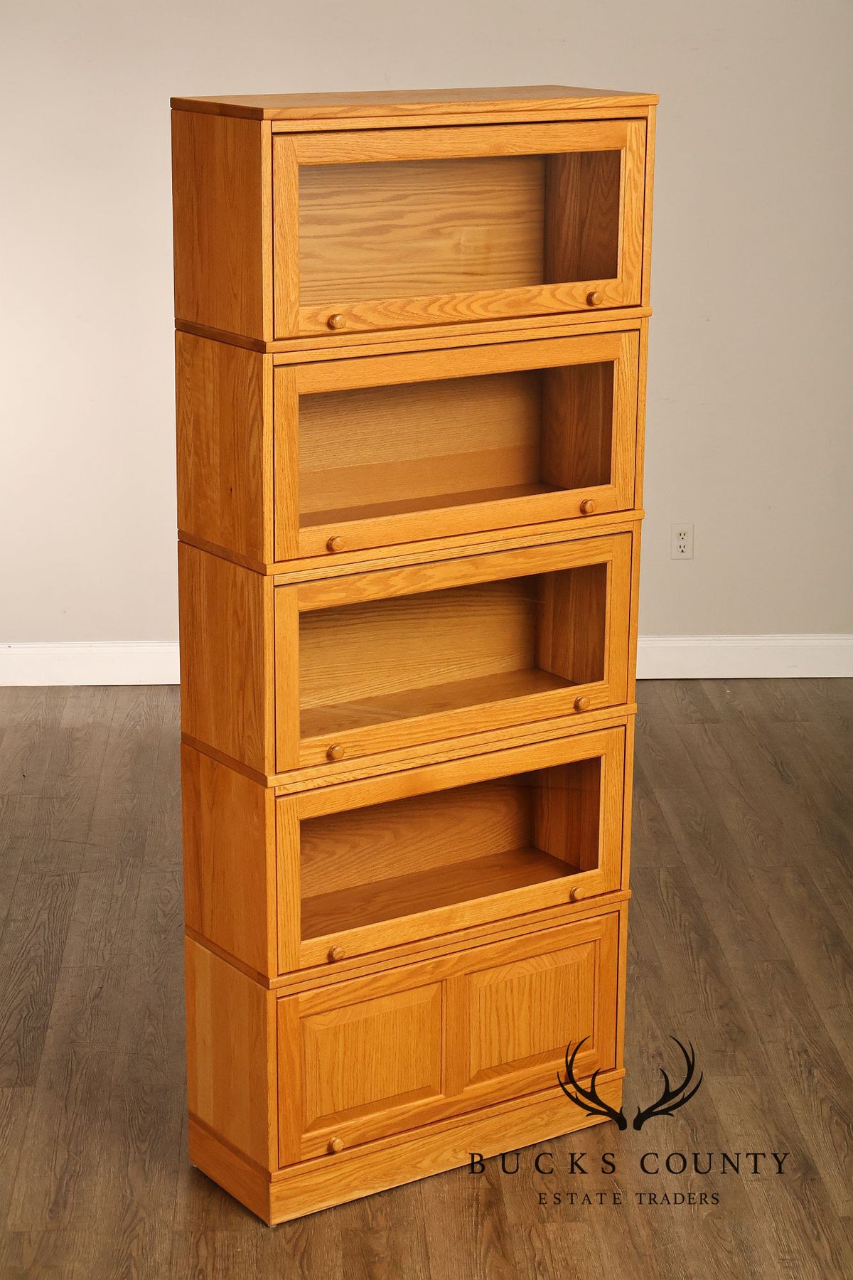 Amish Made Oak Five Stack Barrister Bookcase