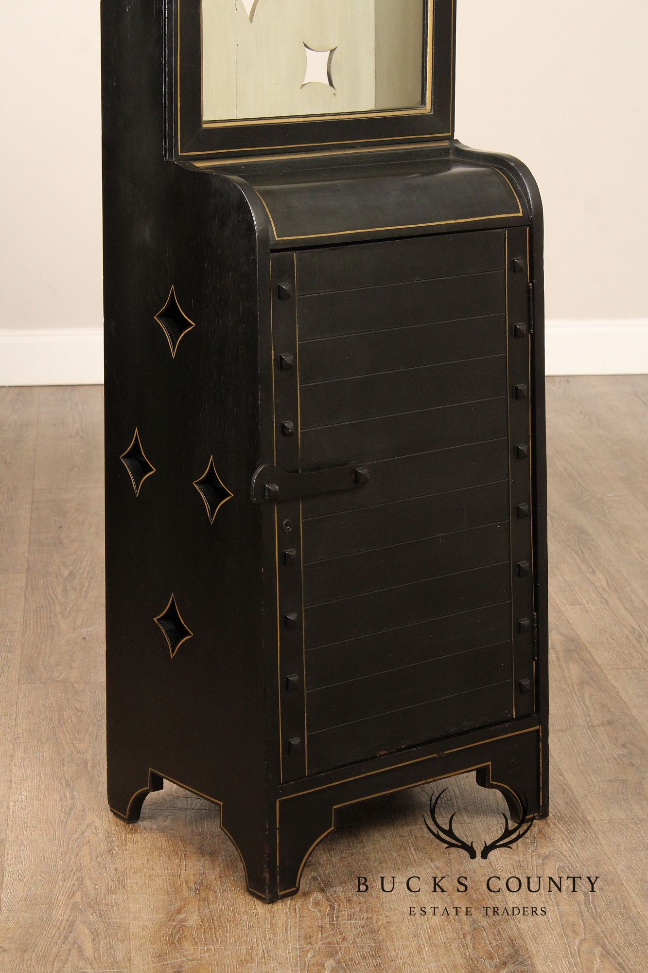 Shop Of The Crafters Antique Oak Ebonized Grandfather Clock