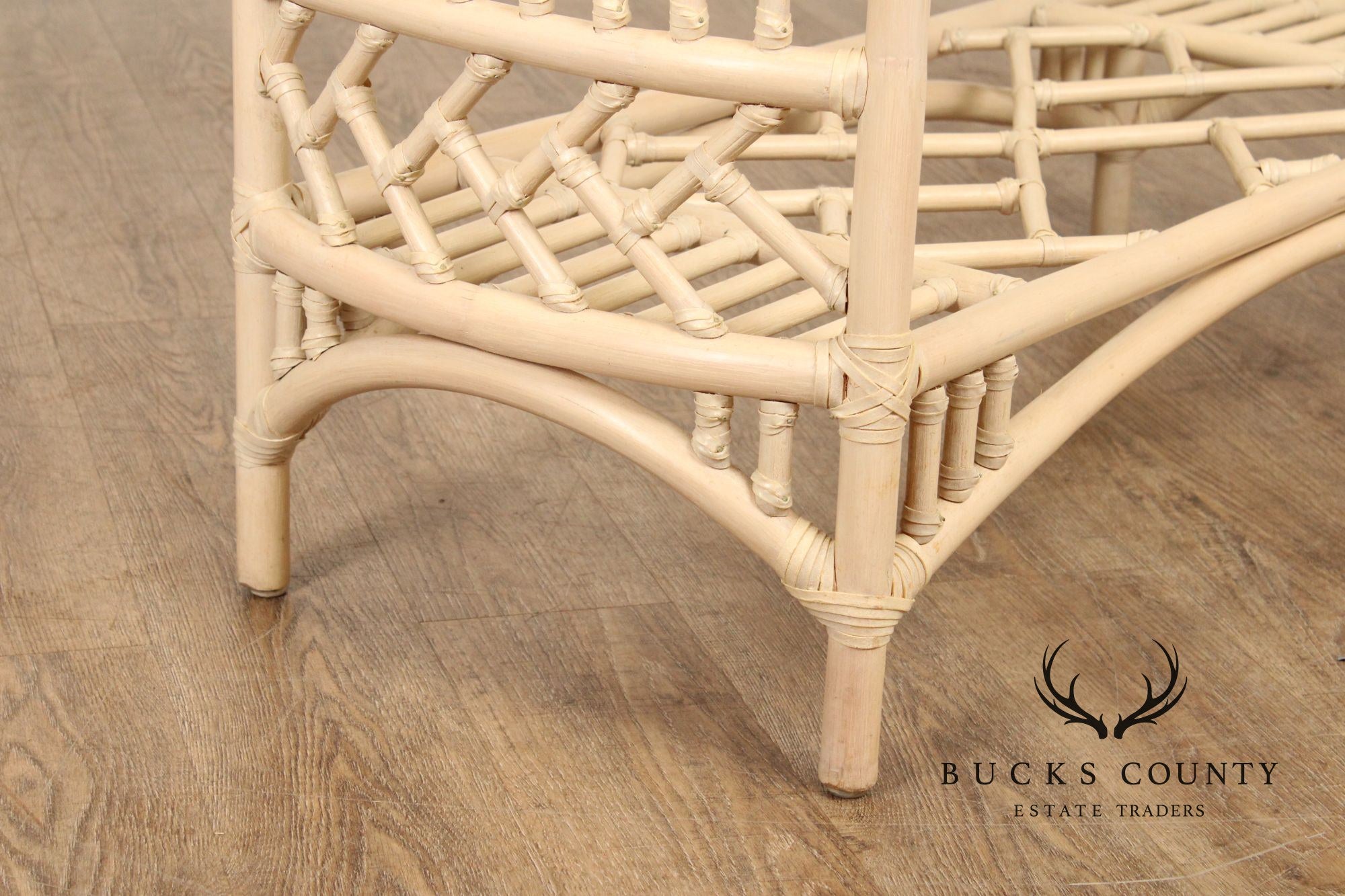 Ficks Reed Glass Top Rattan Console