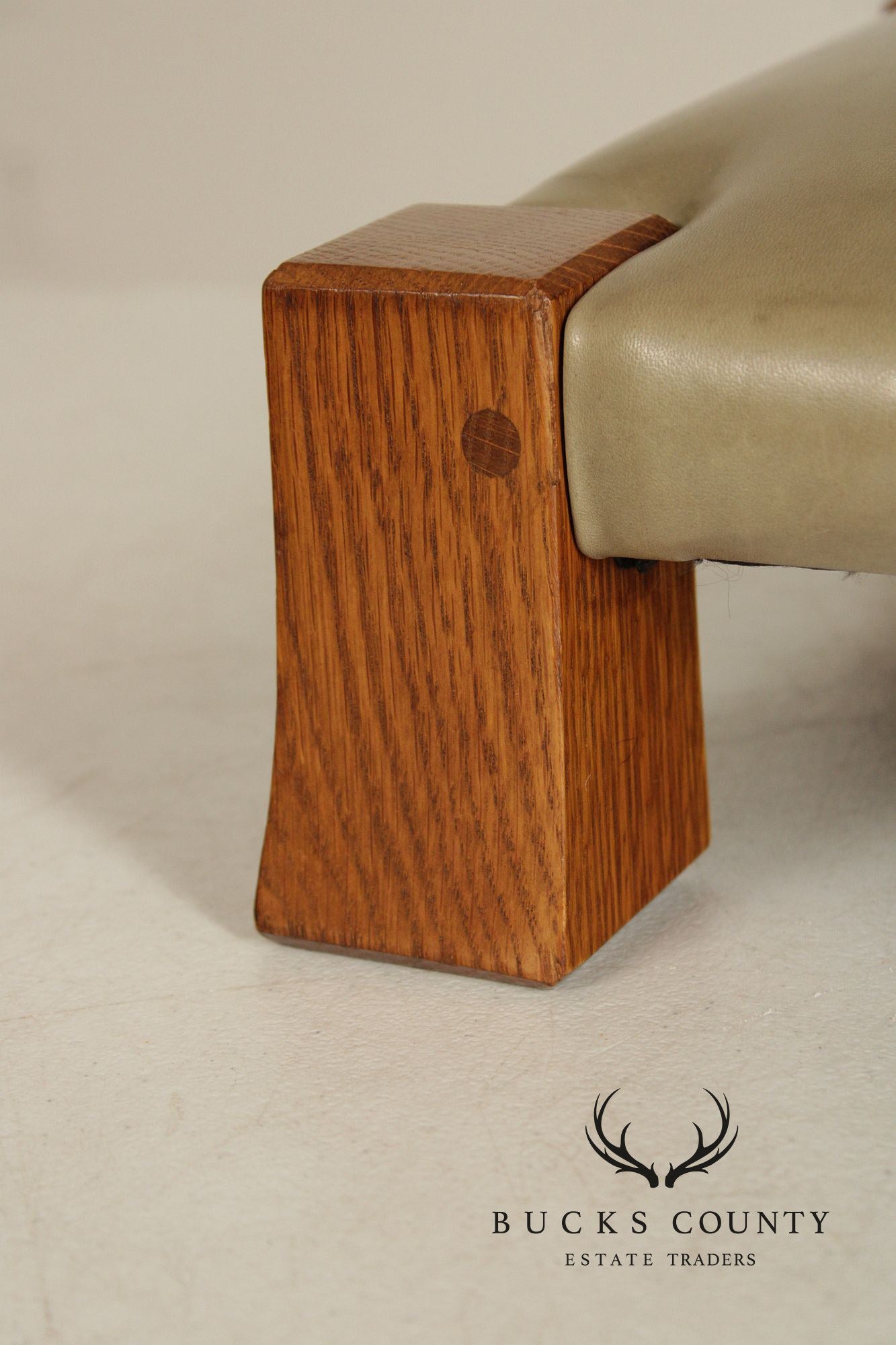 Stickley Mission Collection Oak and Leather Monk Footstool