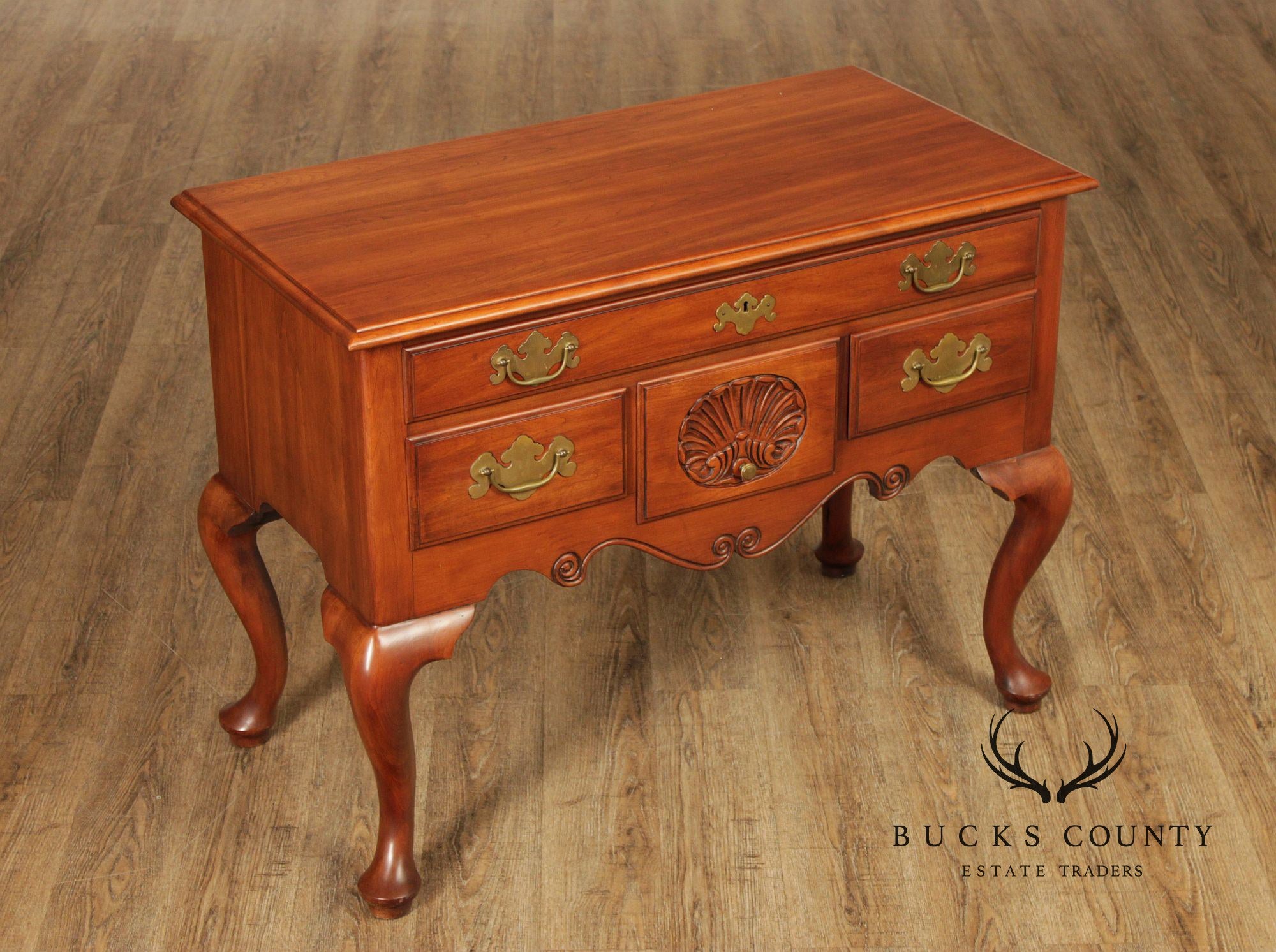 Henkel Harris Solid Wild Black Cherry Queen Anne Lowboy