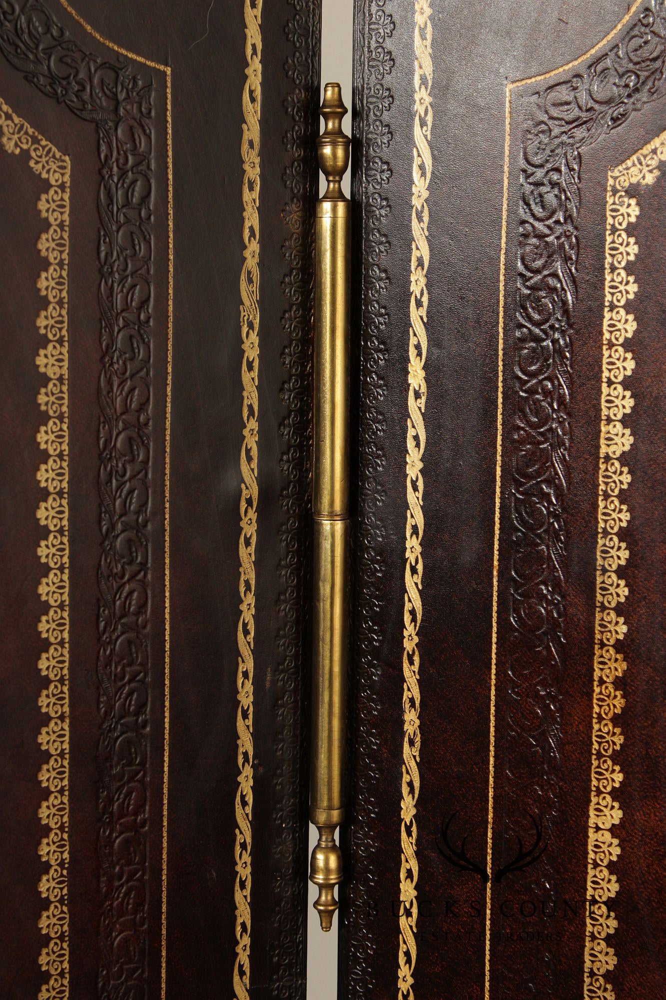 Maitland Smith Four-Panel Leather Folding Screen