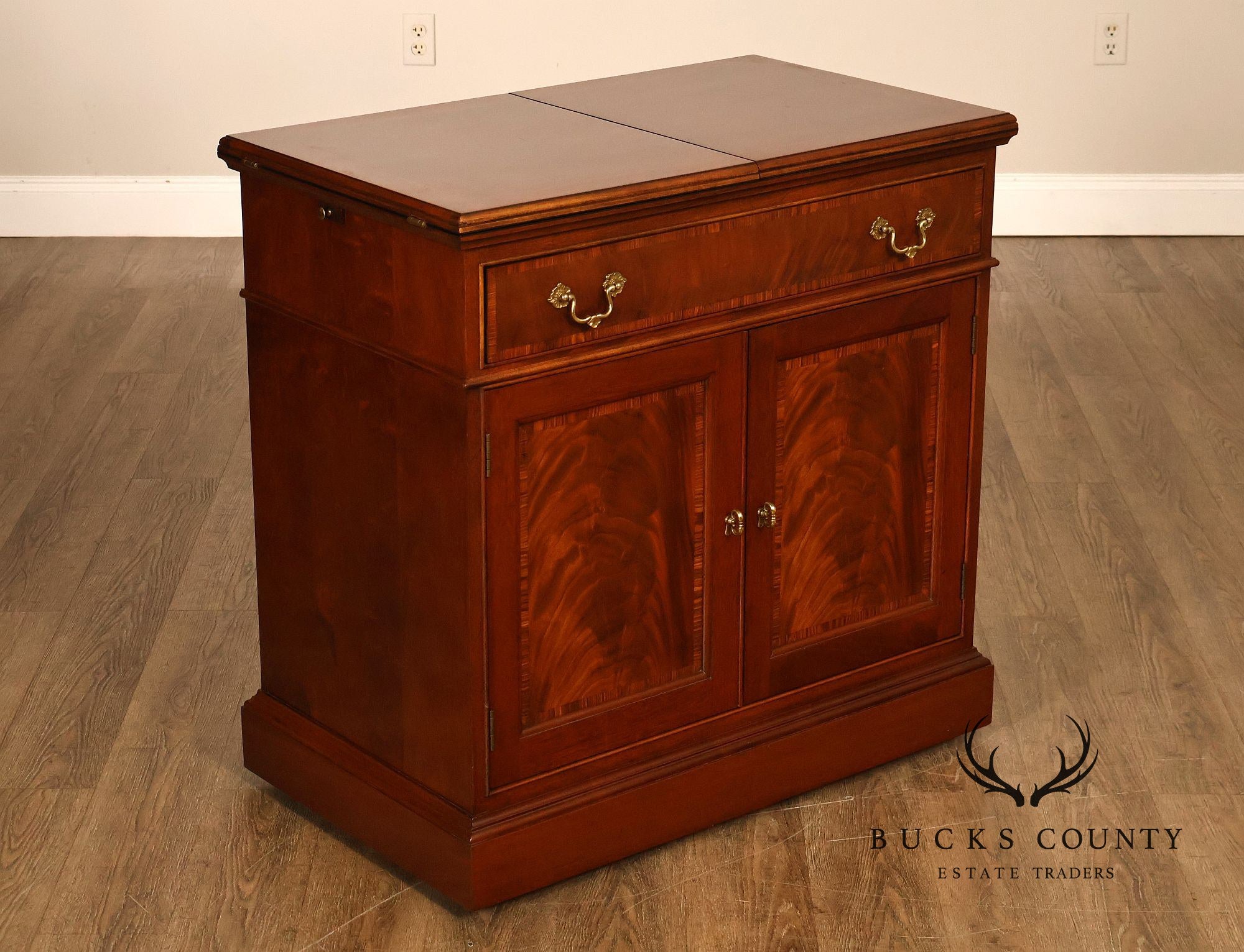 Stickley Traditional Mahogany Flip-Top Server Cabinet