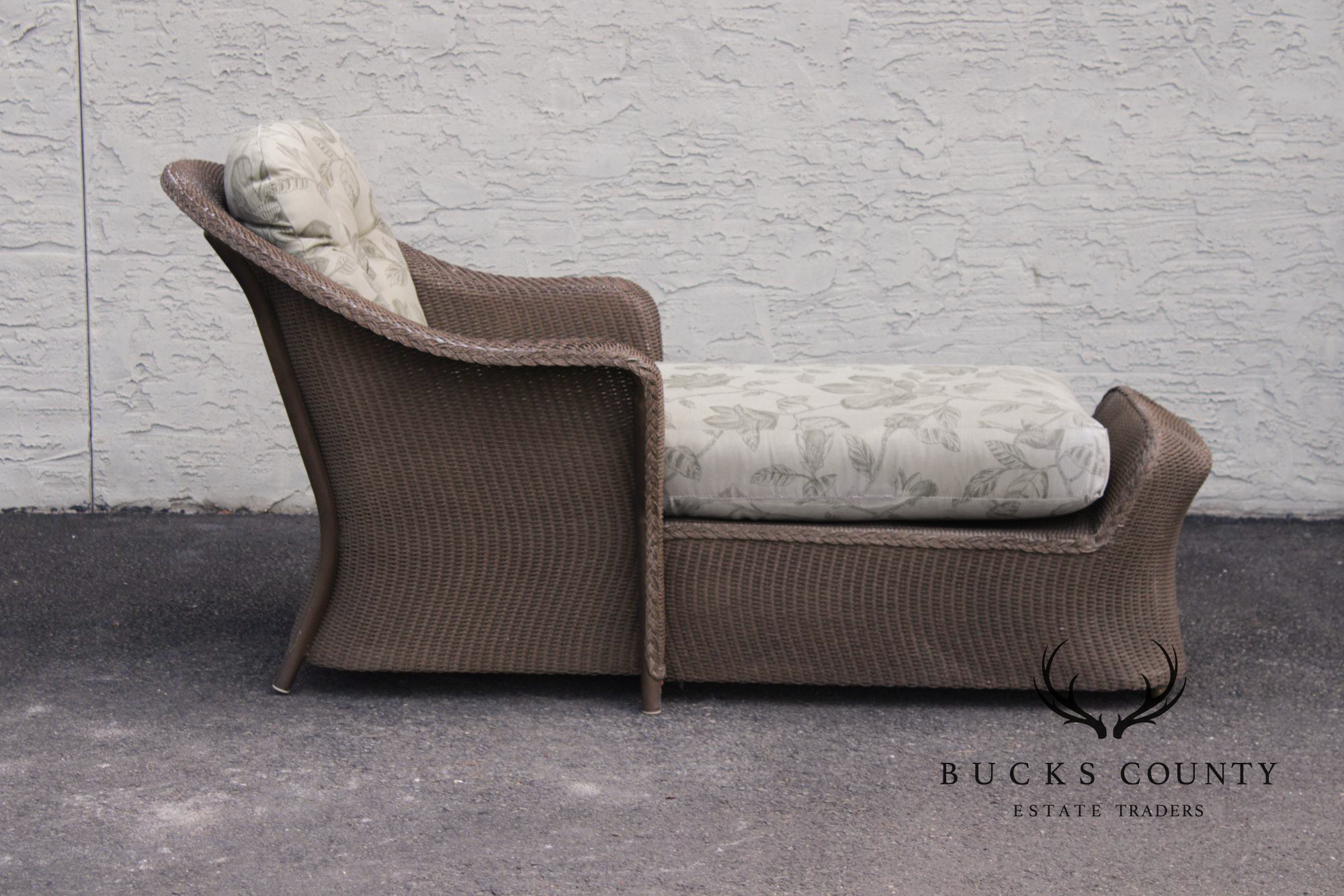 Lloyd Loom Wicker Outdoor Chaise Lounge