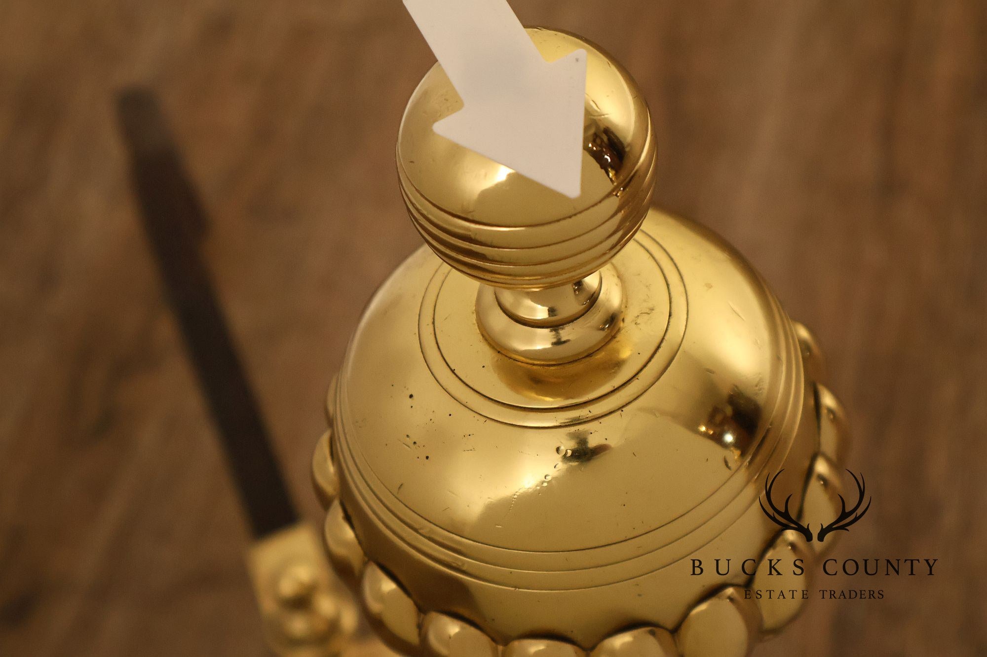 Georgian Style Pair of Polished Brass Fireplace Andirons