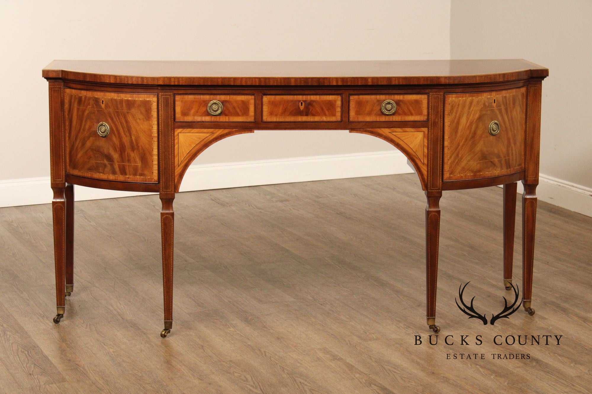 BAKER STATELY HOMES COLLECTION INLAID MAHOGANY SIDEBOARD