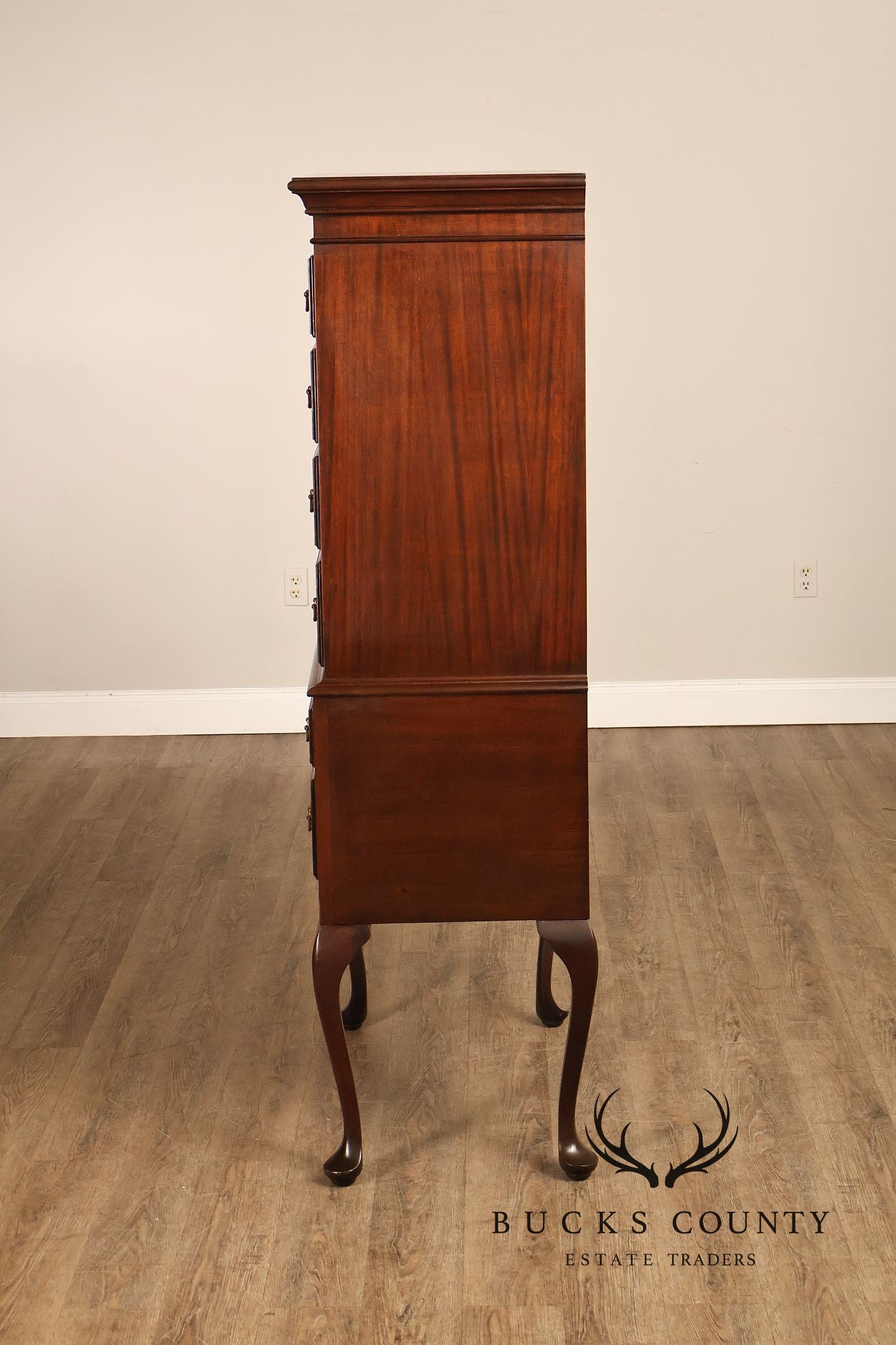 Queen Anne Style Mahogany Highboy Chest